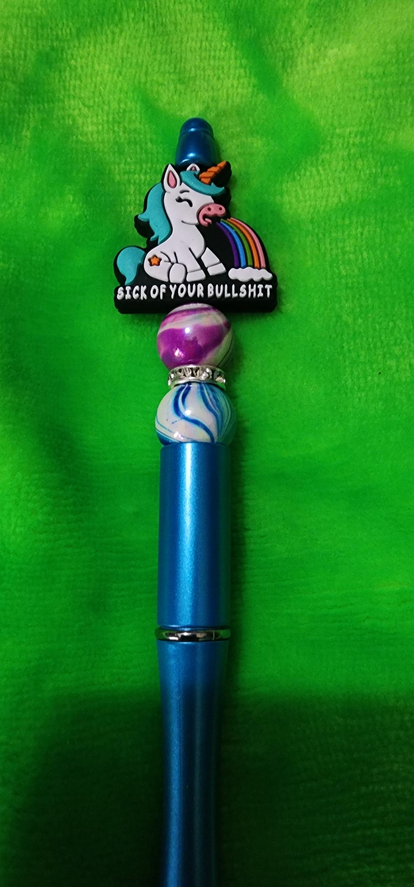 Sick of Your Bullshit – Sassy Beaded Pen | Funny Gift, Refillable Ink, Bold Writing Accessory - Thumbnail 3