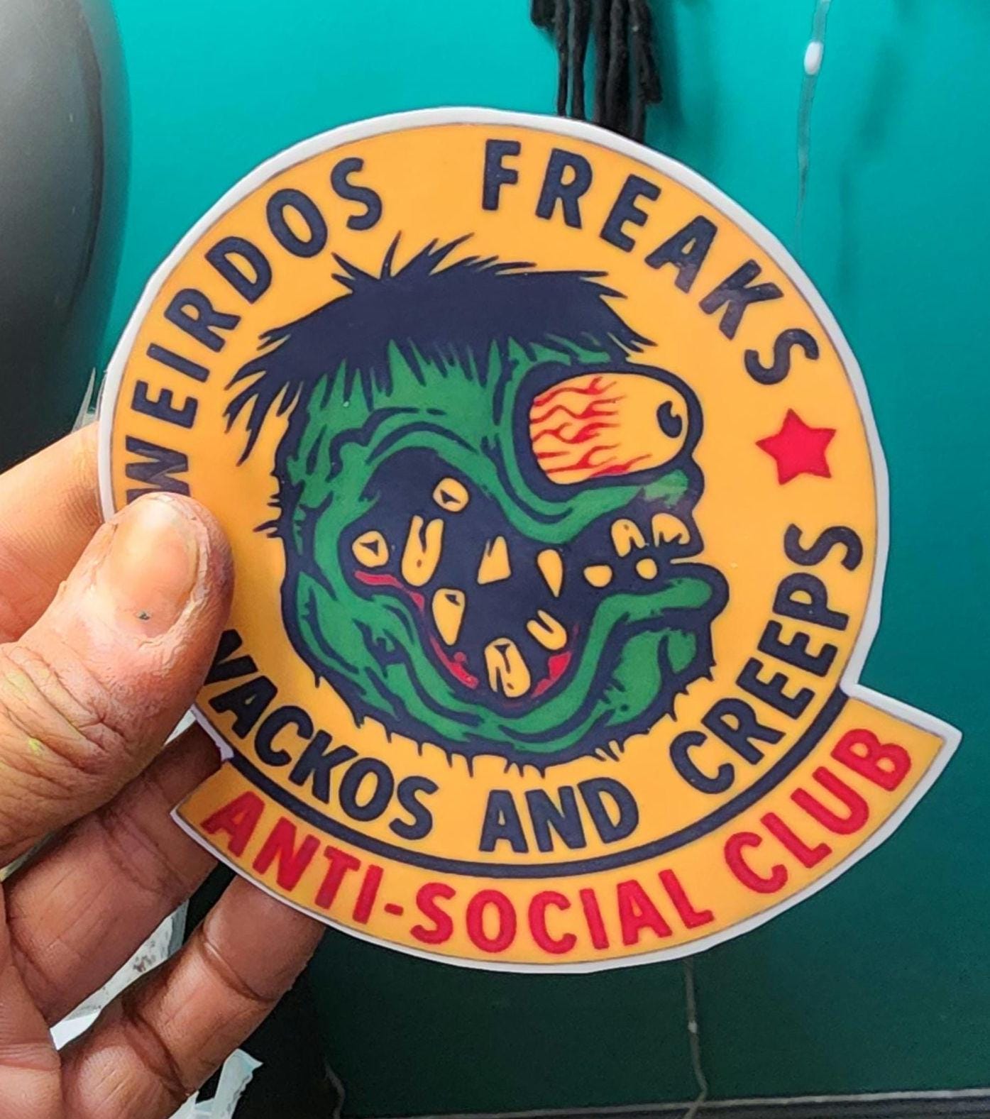 Weirdos Freaks Antisocial Club Vinyl Sticker: Edgy Misfit Decal
