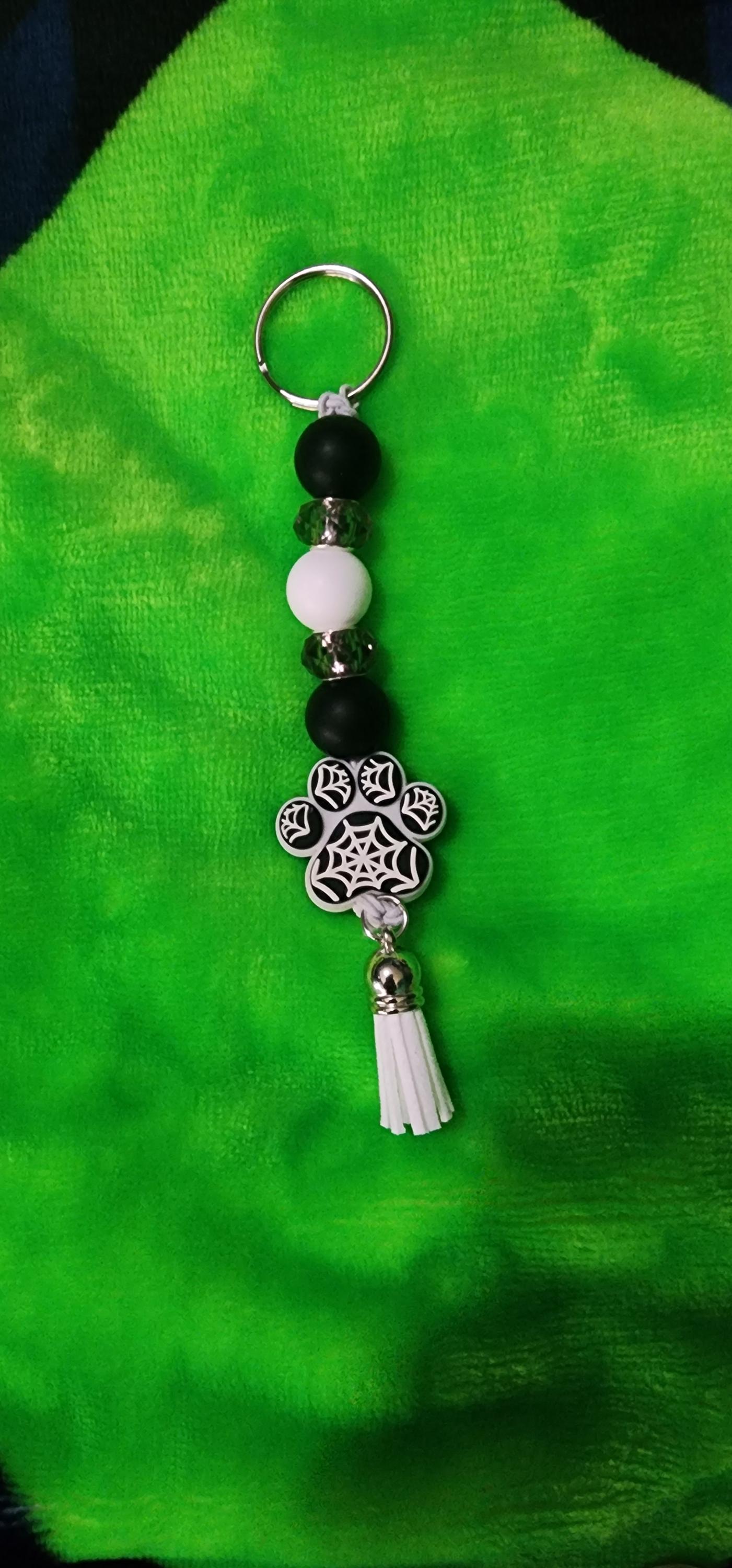 Halloween Paw Print Keychain & Pen Set: Spooky Spider Web Charm - Thumbnail 6