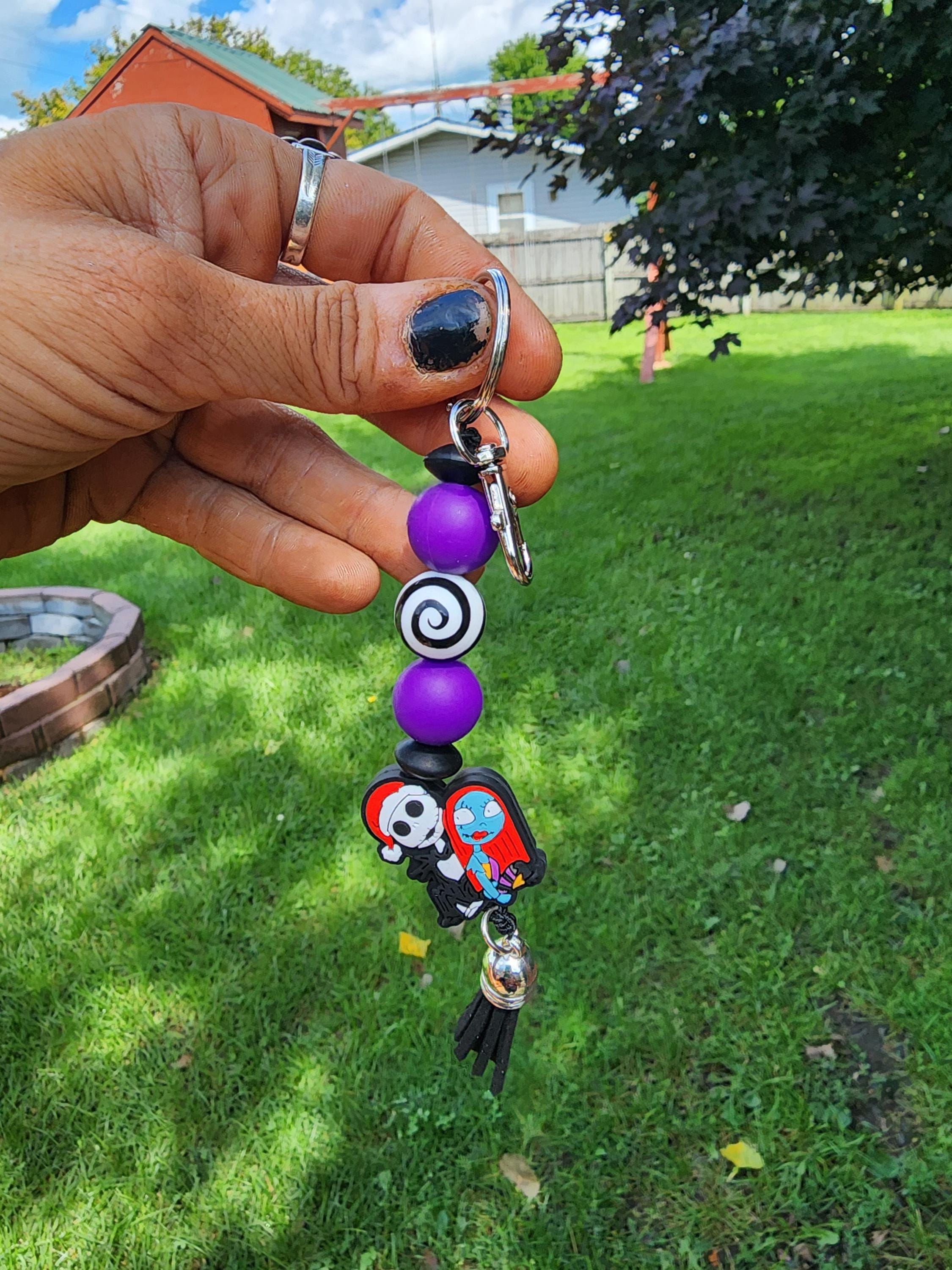 Jack & Sally Keychain: Nightmare Before Christmas Gothic Love Charm