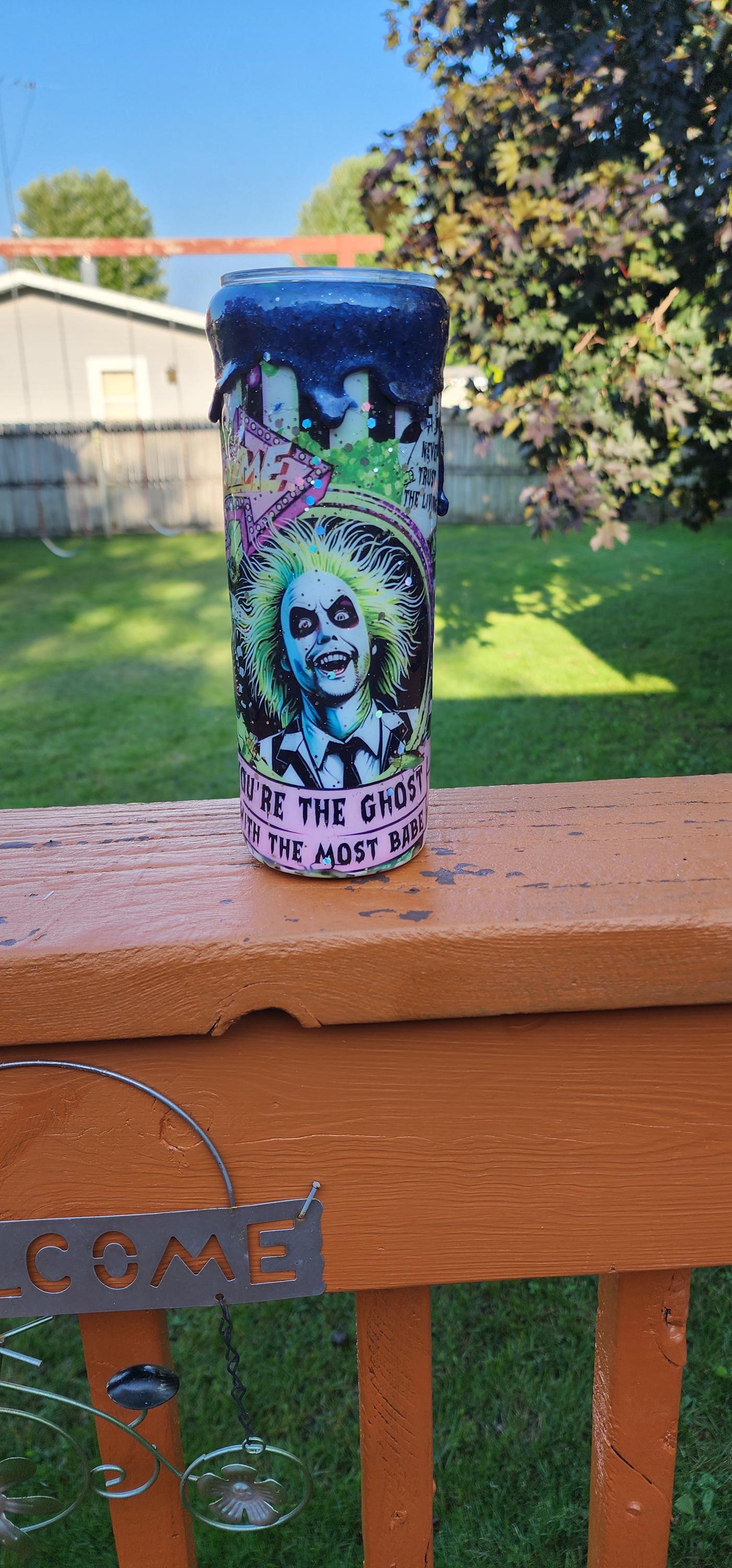 Never Trust the Living Tumbler: 20oz Stainless Steel Halloween Drinkware - Thumbnail 6