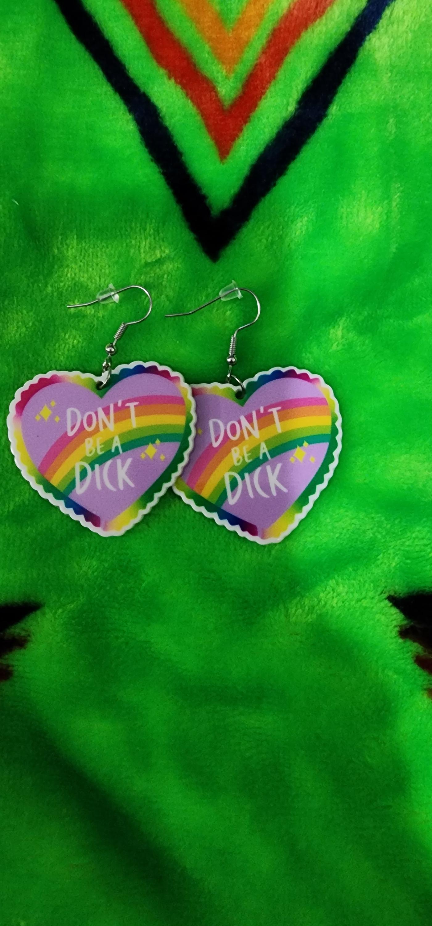 Dont Be a Dick Earrings – Funny Statement Jewelry, Handmade Gothic Accessory, Witchy Gift for Her - Thumbnail 5
