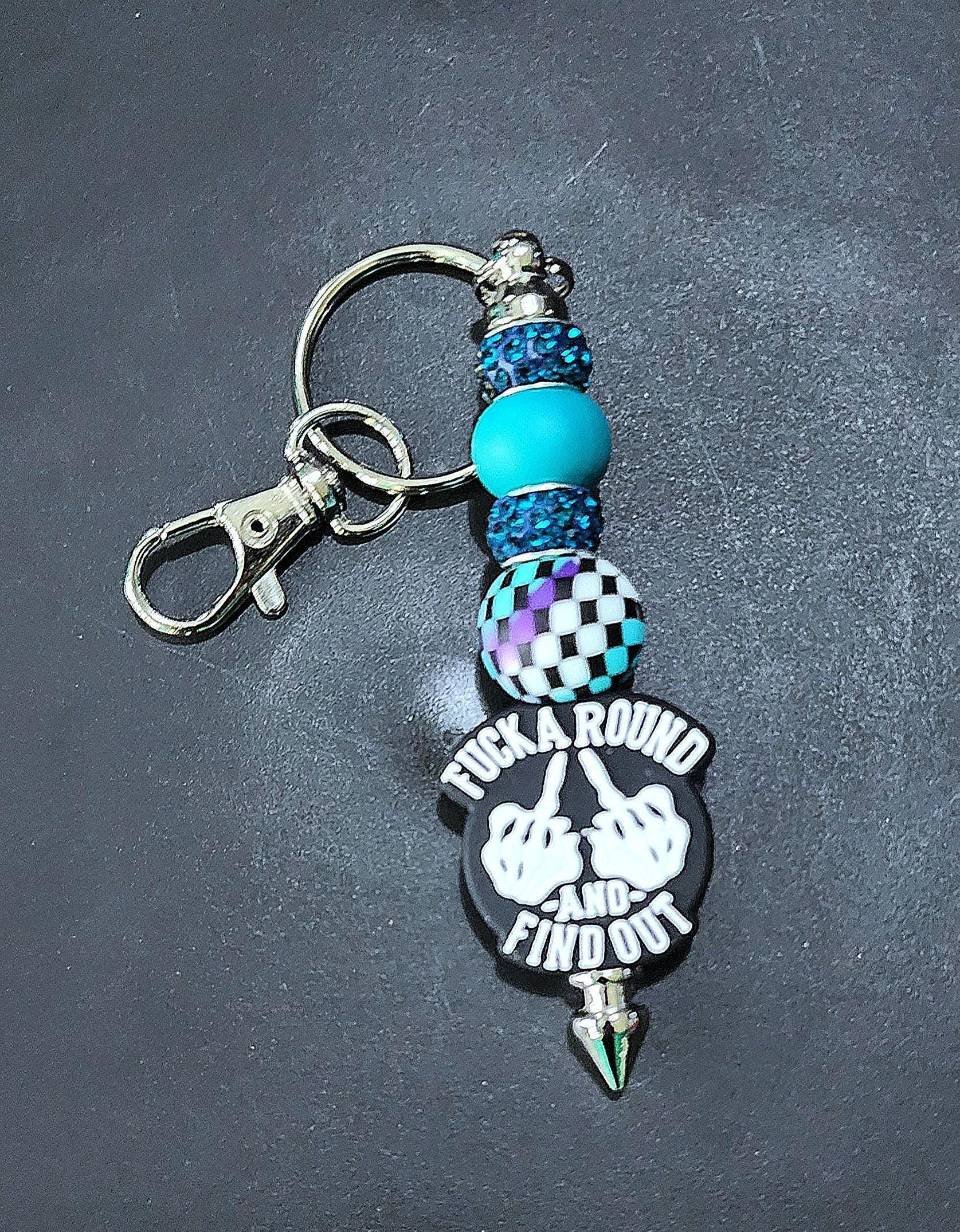 F*ck Around And Find Out Beaded Keychain - Thumbnail 5