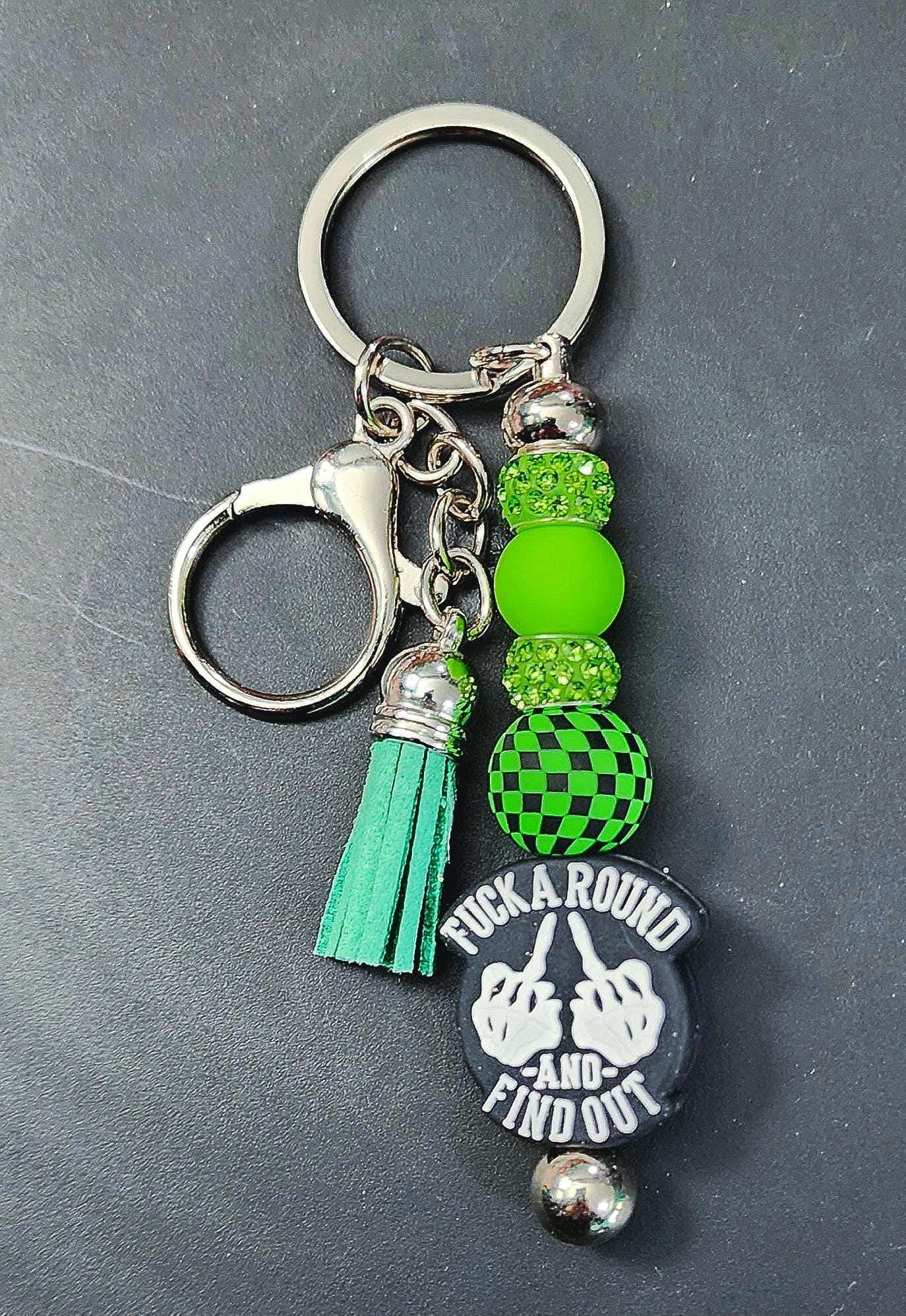 F*ck Around And Find Out Beaded Keychain - Thumbnail 2