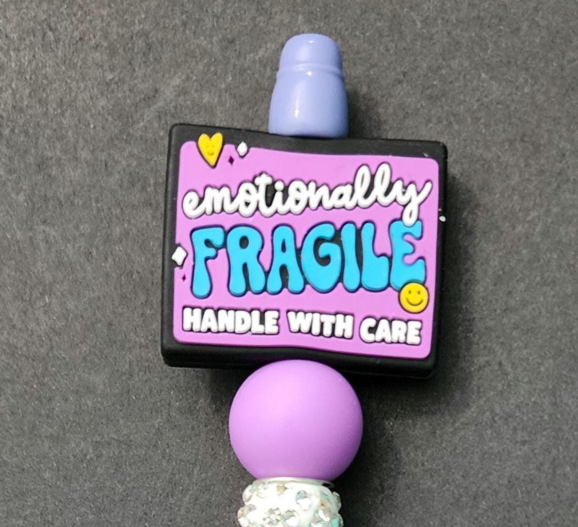 Beaded Pen with Ink Refill: Emotionally Fragile - Thumbnail 3