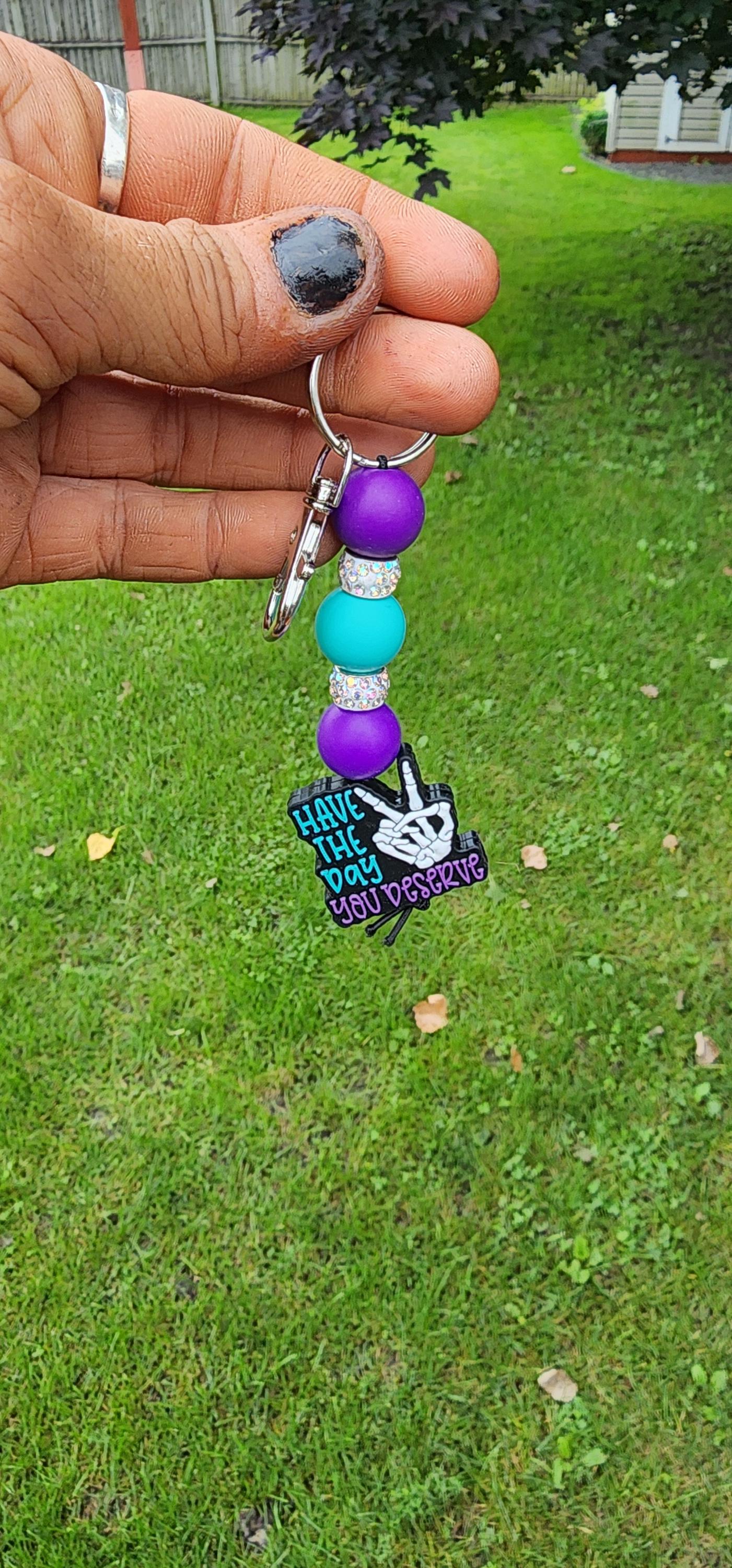 Handmade 'Have The Day You Deserve' Keychain - Thumbnail 4