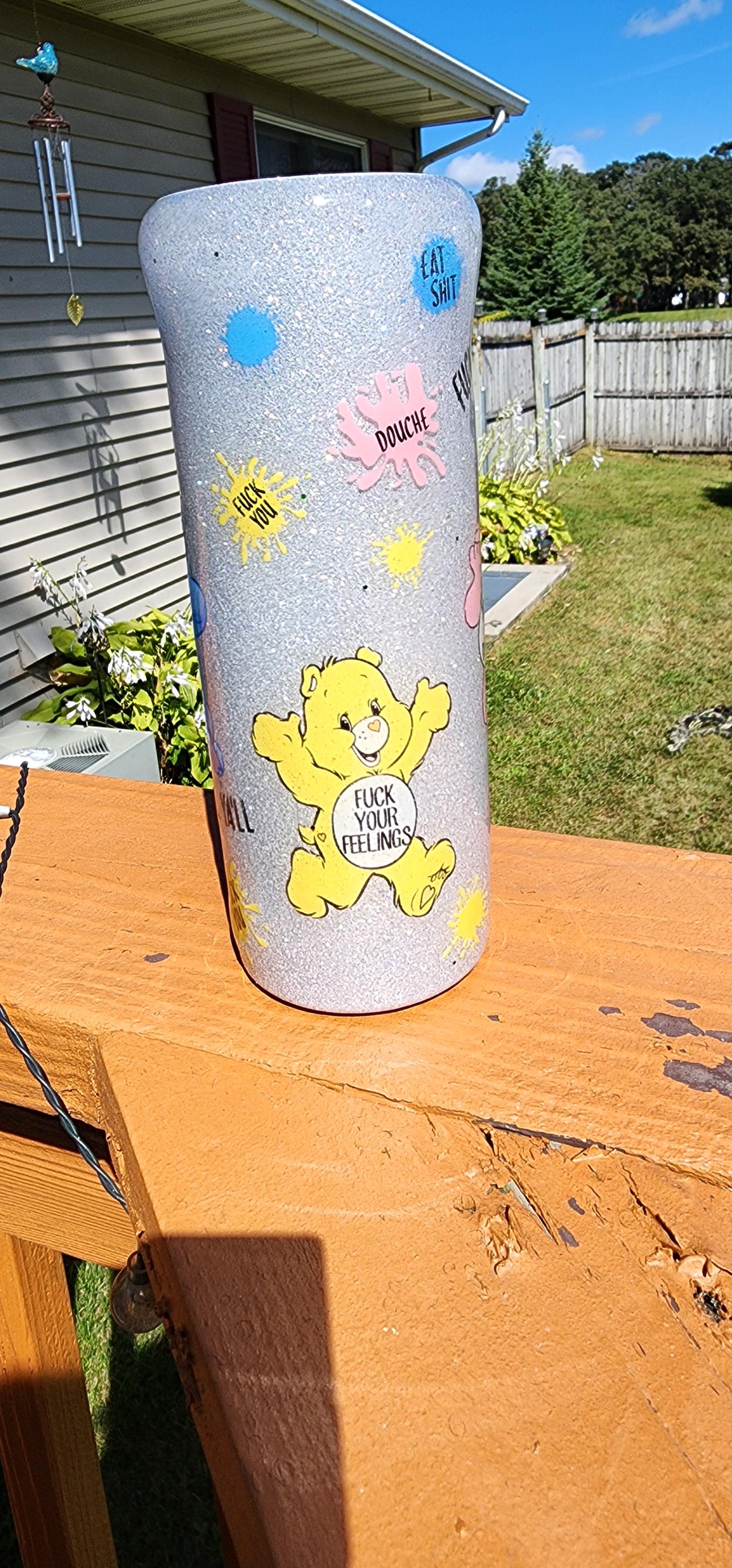 Swear Bears Glitter Tumbler: 20oz Stainless Steel Funny Drinkware - Thumbnail 3