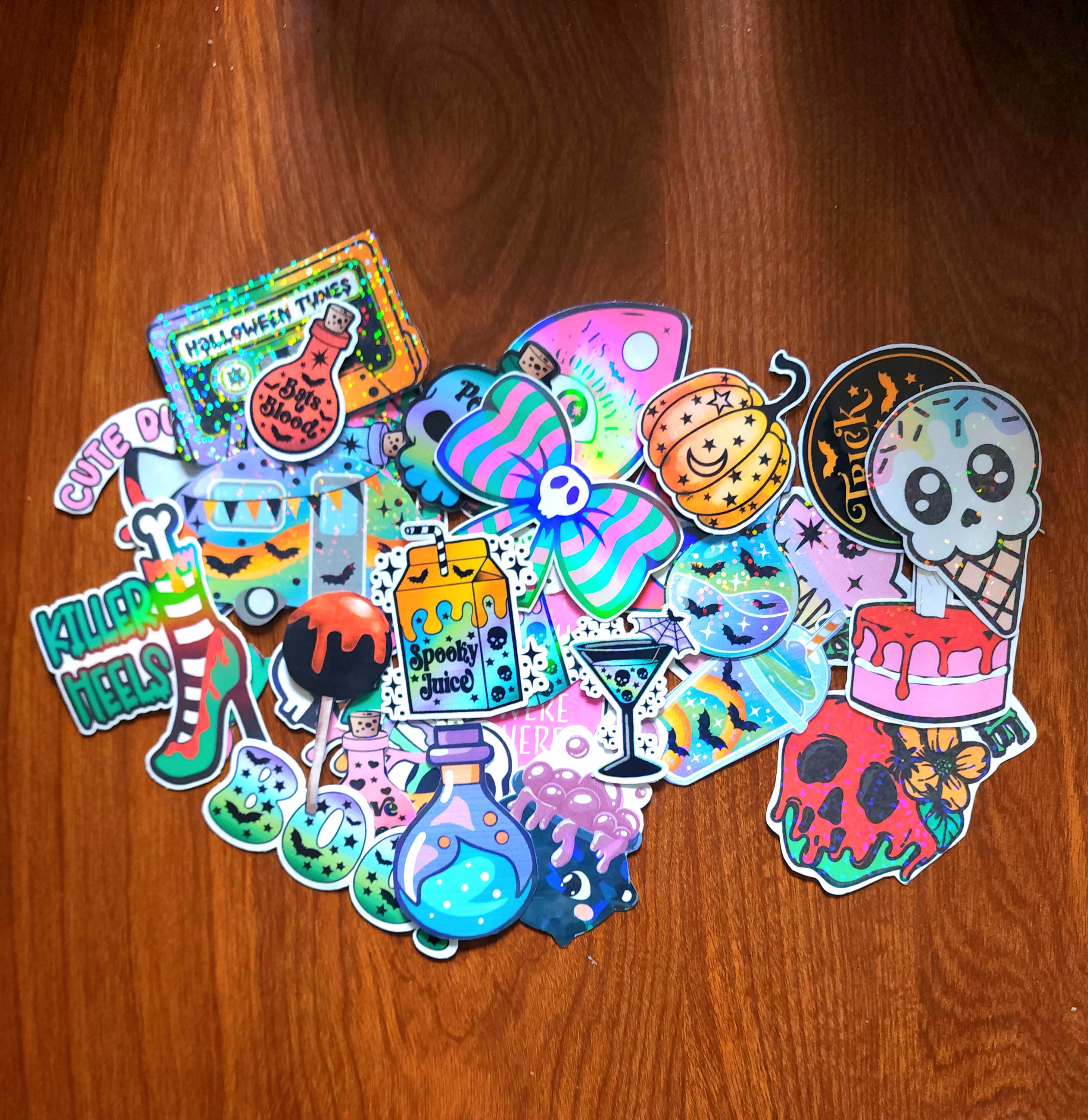 Chaotic Halloween Sticker Pack: Spooky Sassy Gothic Vinyl Decals - Thumbnail 4