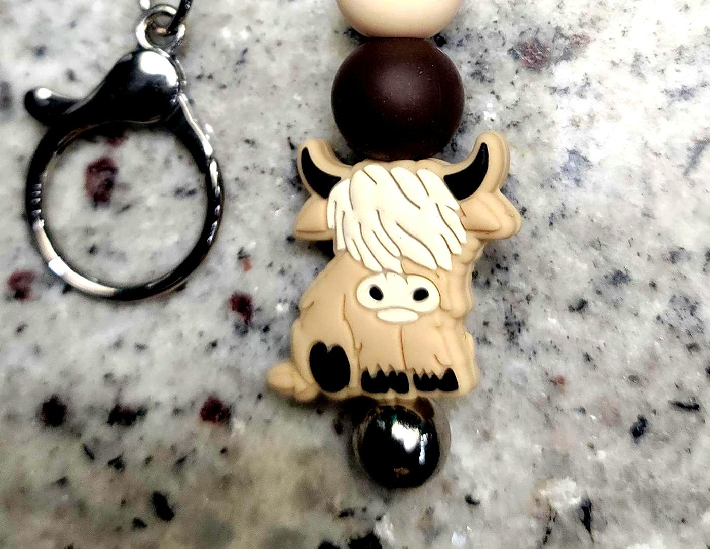 Handmade Highland Cow Keychain