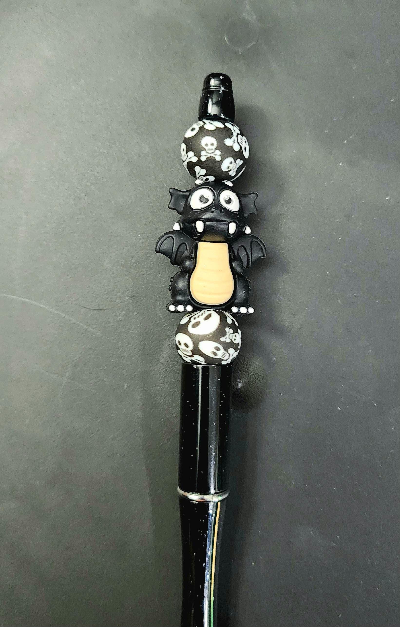 Beaded Pen Dragon Design Handcrafted Unique Writing Gift Artisanal Office Supplies Creative Stationery - Thumbnail 4