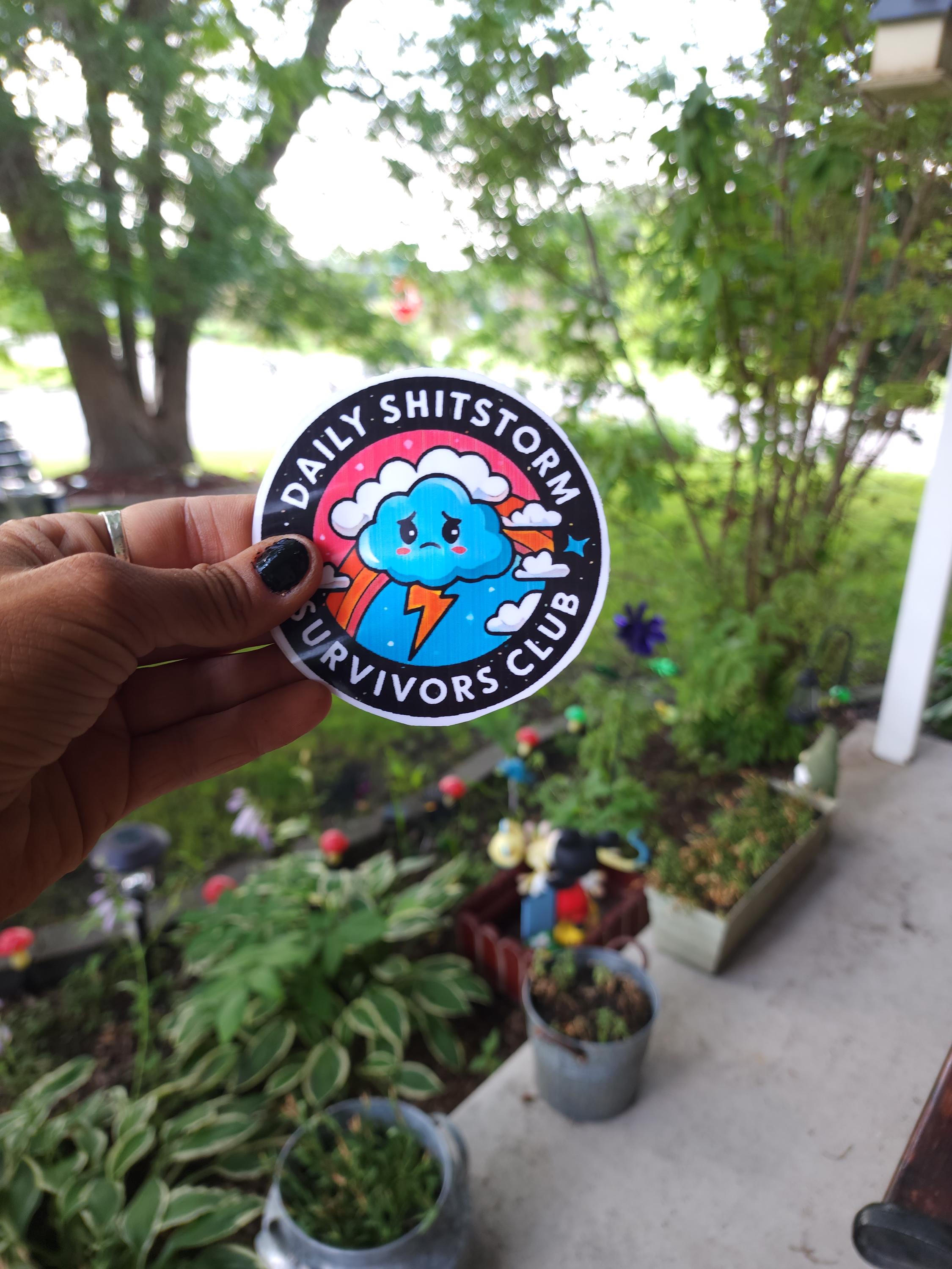 Daily Shitstorm Survivor Vinyl Sticker - Funny Laptop Decal for Chaos Crew - Thumbnail 3