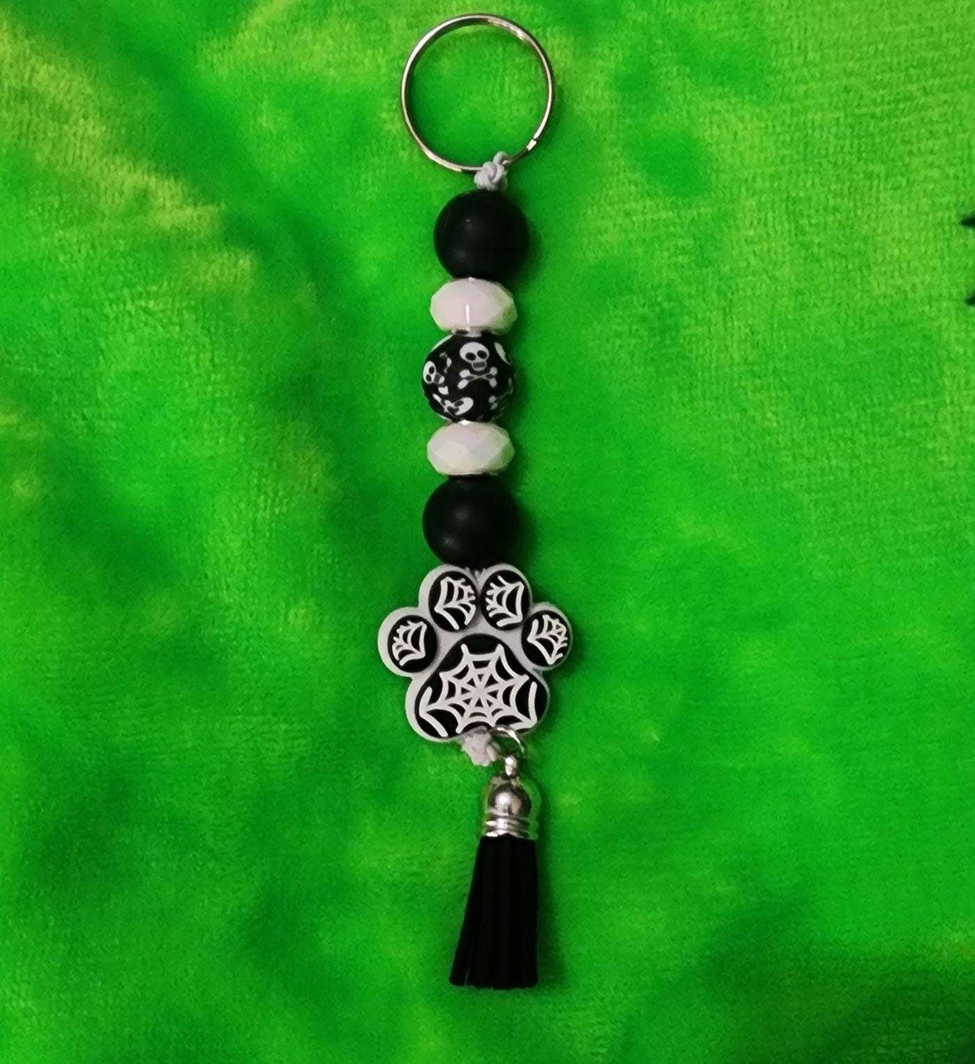 Halloween Paw Print Keychain & Pen Set: Spooky Spider Web Charm - Thumbnail 3