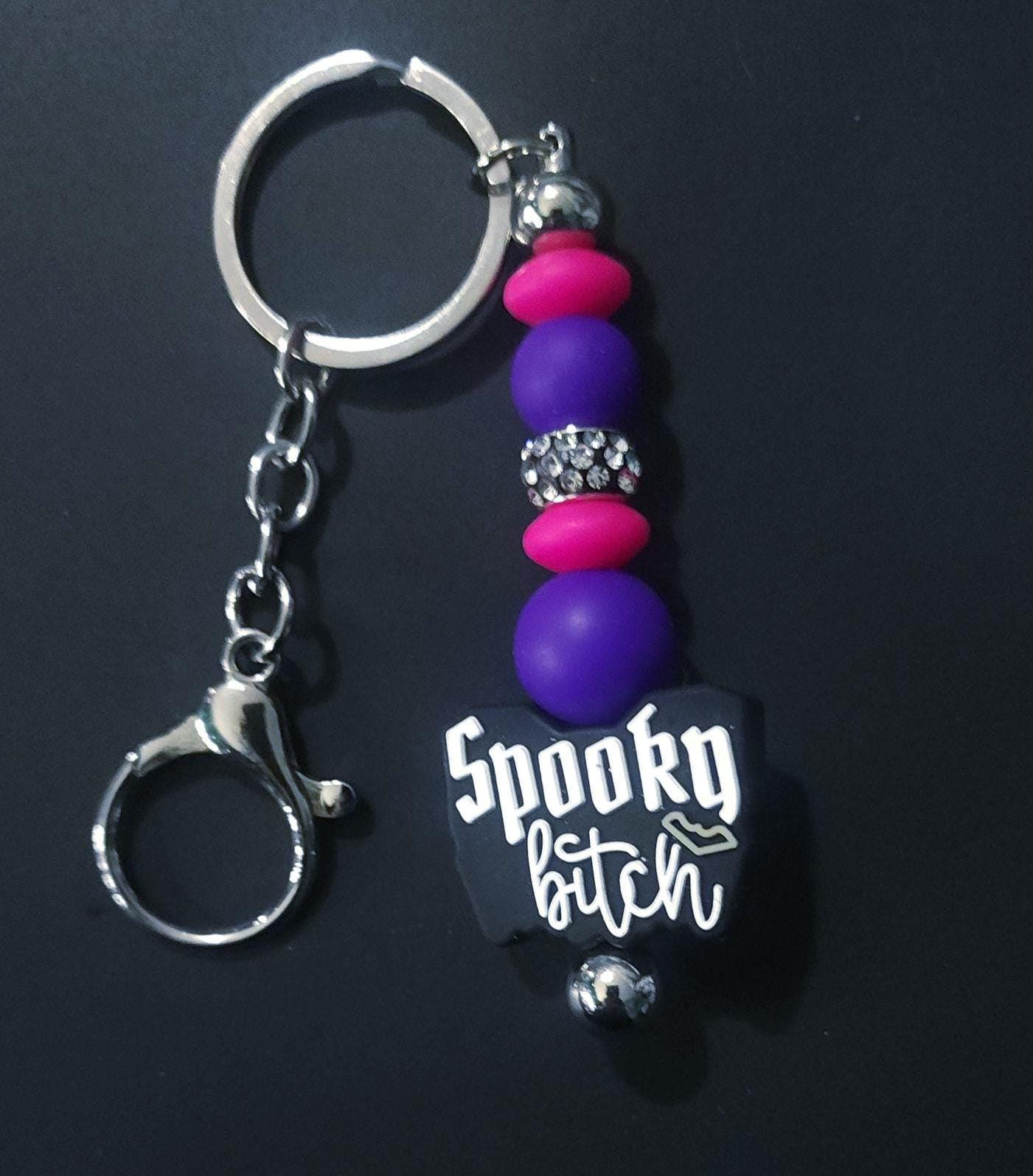 Handmade Spooky Keychain: Beaded Halloween Accessory