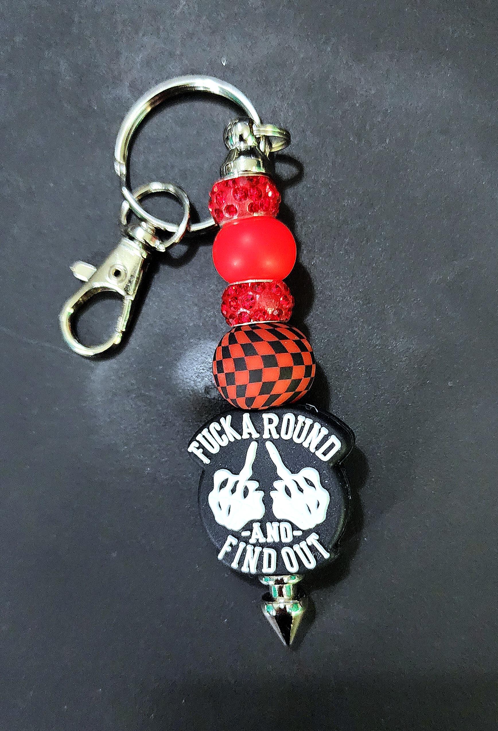F*ck Around And Find Out Beaded Keychain - Thumbnail 3