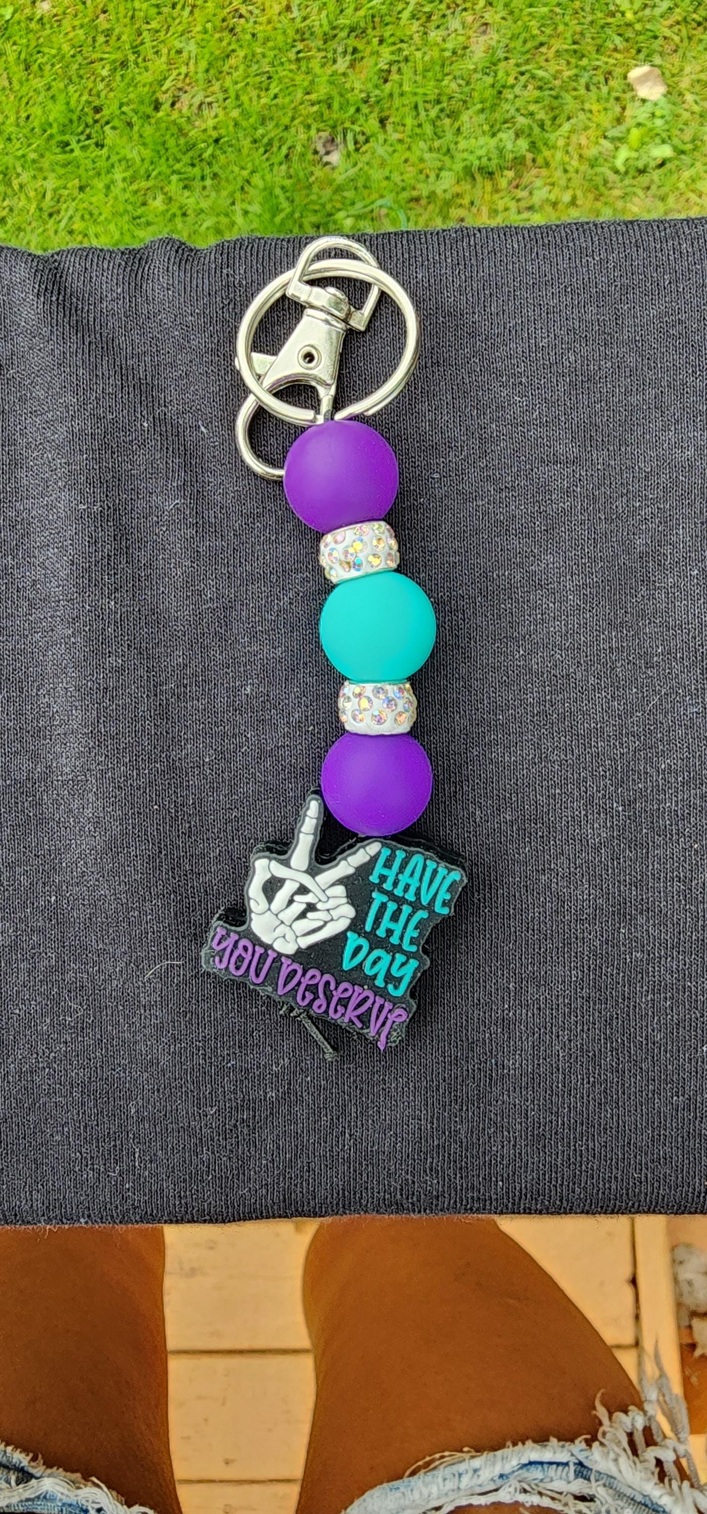 Handmade 'Have The Day You Deserve' Keychain - Thumbnail 6