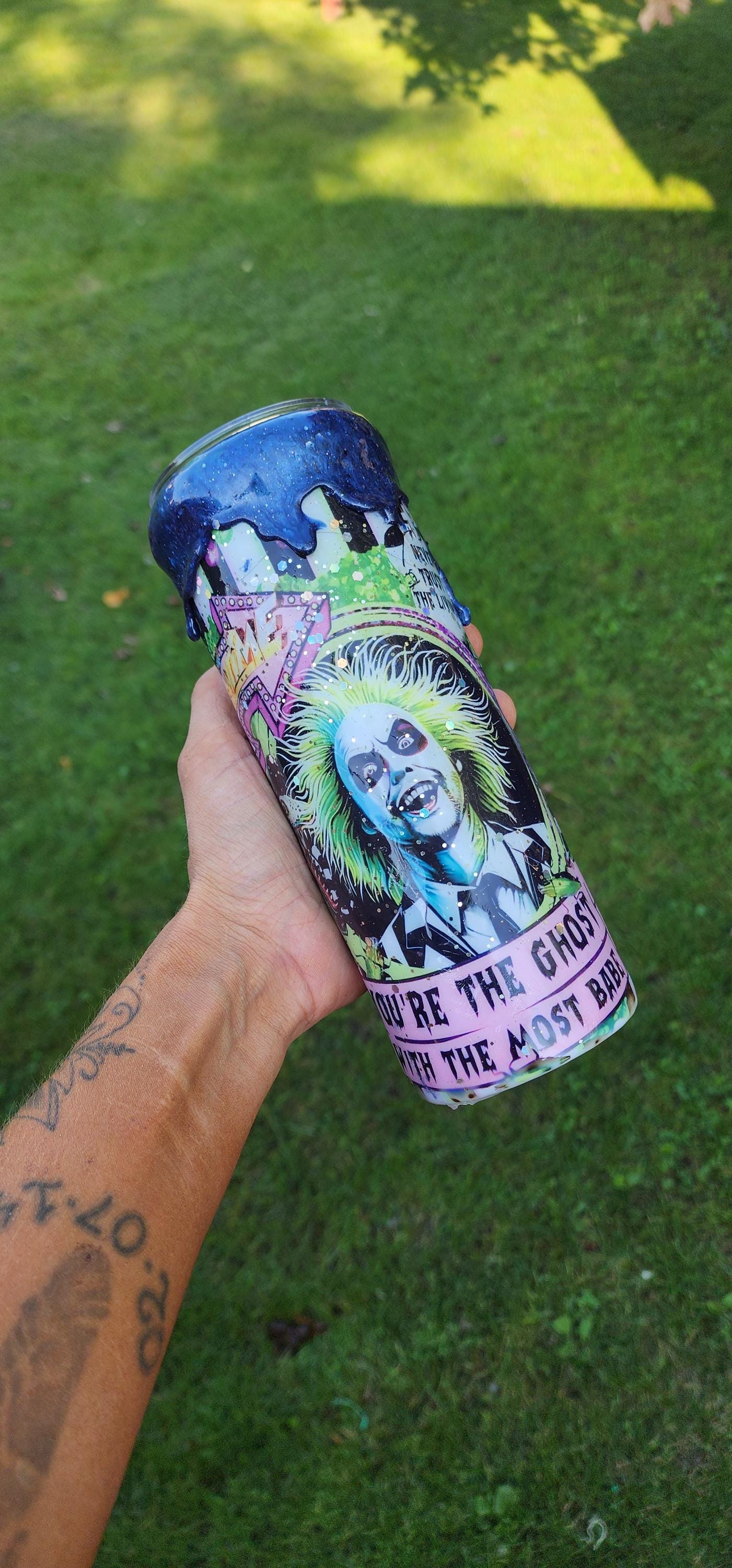 Never Trust the Living Tumbler: 20oz Stainless Steel Halloween Drinkware - Thumbnail 5