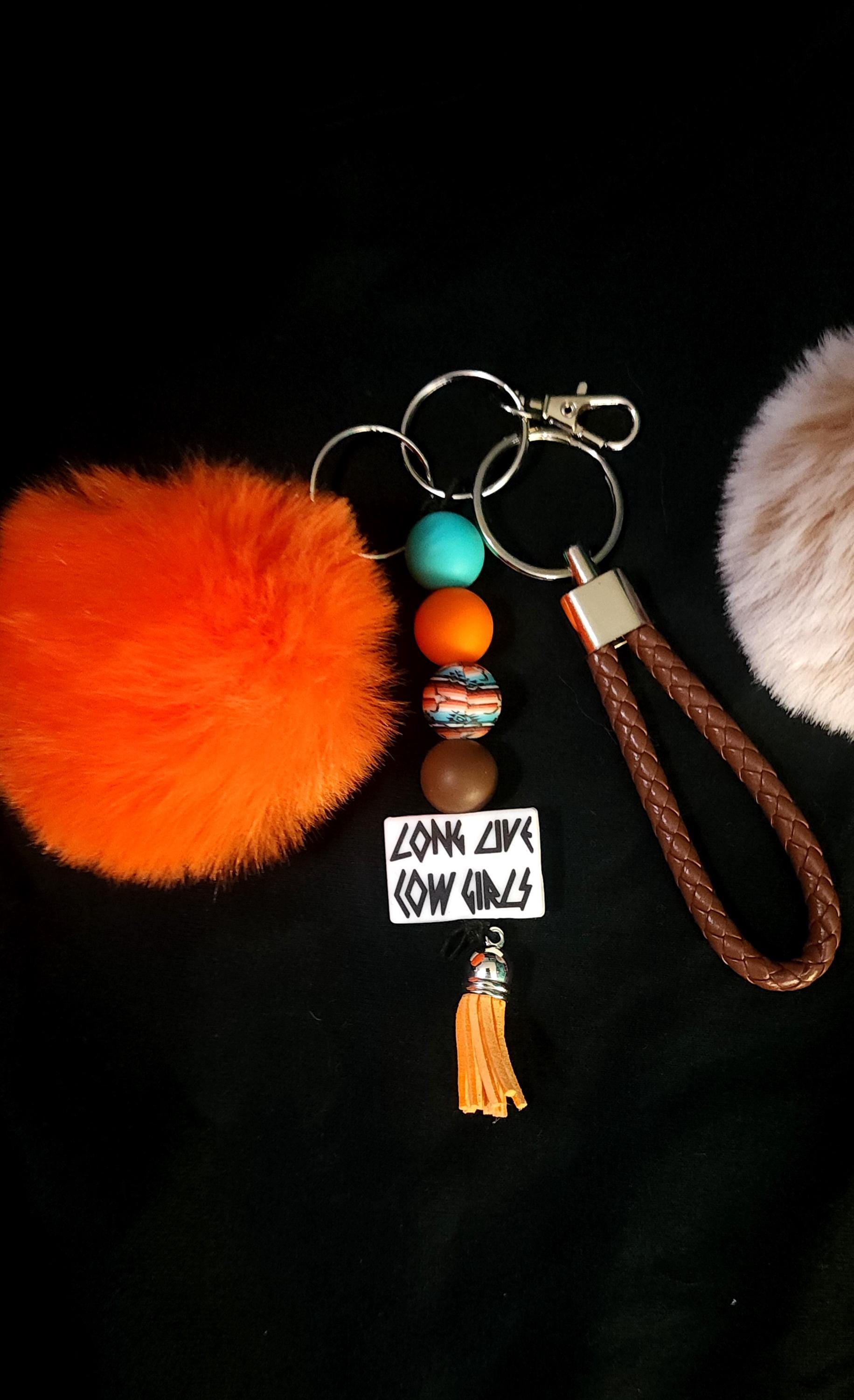 Pom Keychain With Braided Wristlet - Thumbnail 3