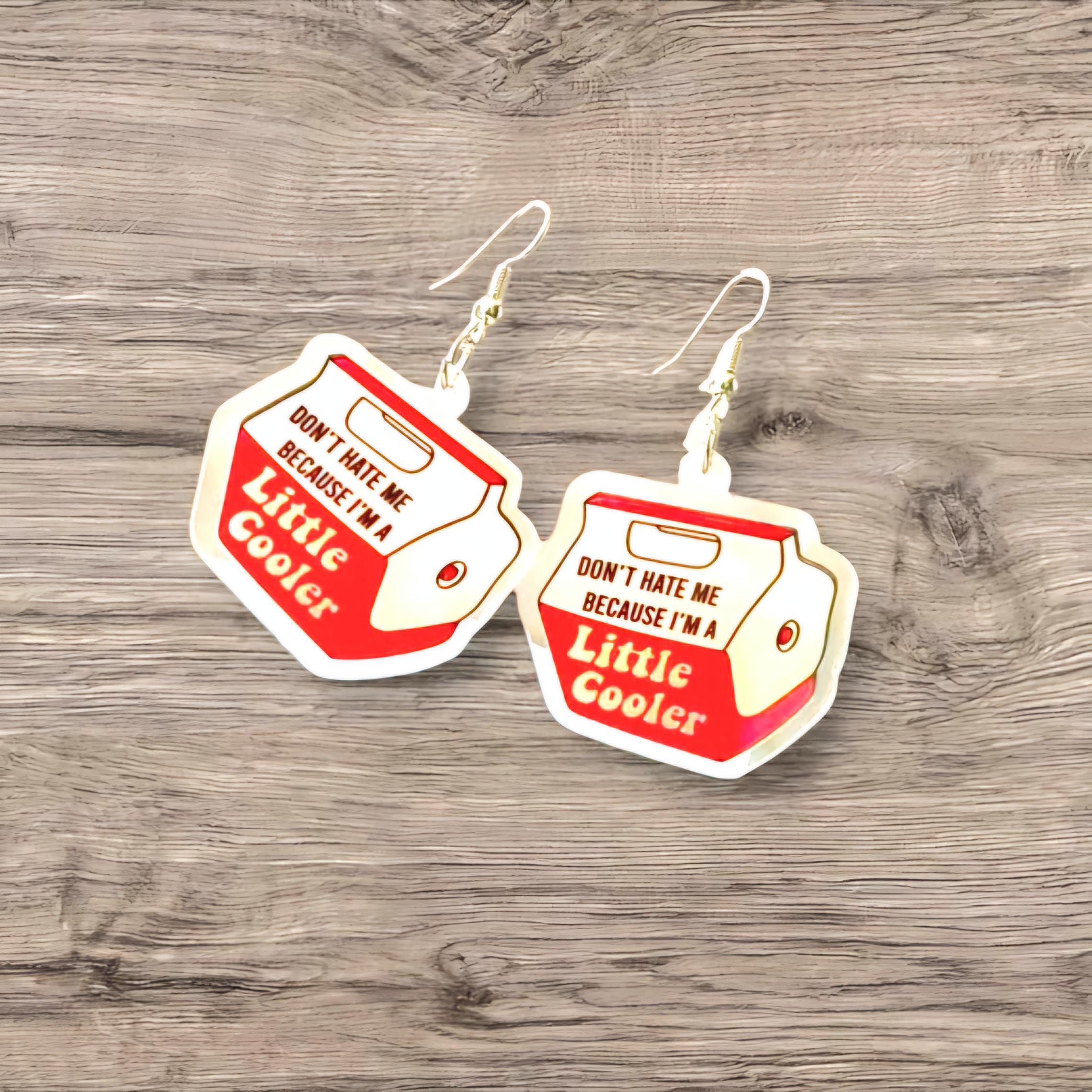 Red & White Acrylic Dangle Earrings: Baddie Sass Charms - Thumbnail 5