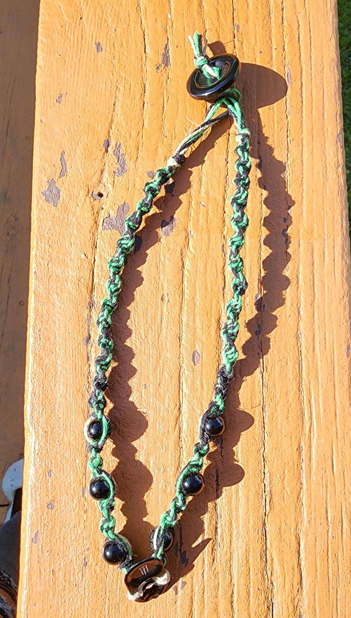 Chaos Gremlin Hemp Necklace: Upcycled Energy Tab, Goblin-Core Style - Thumbnail 7