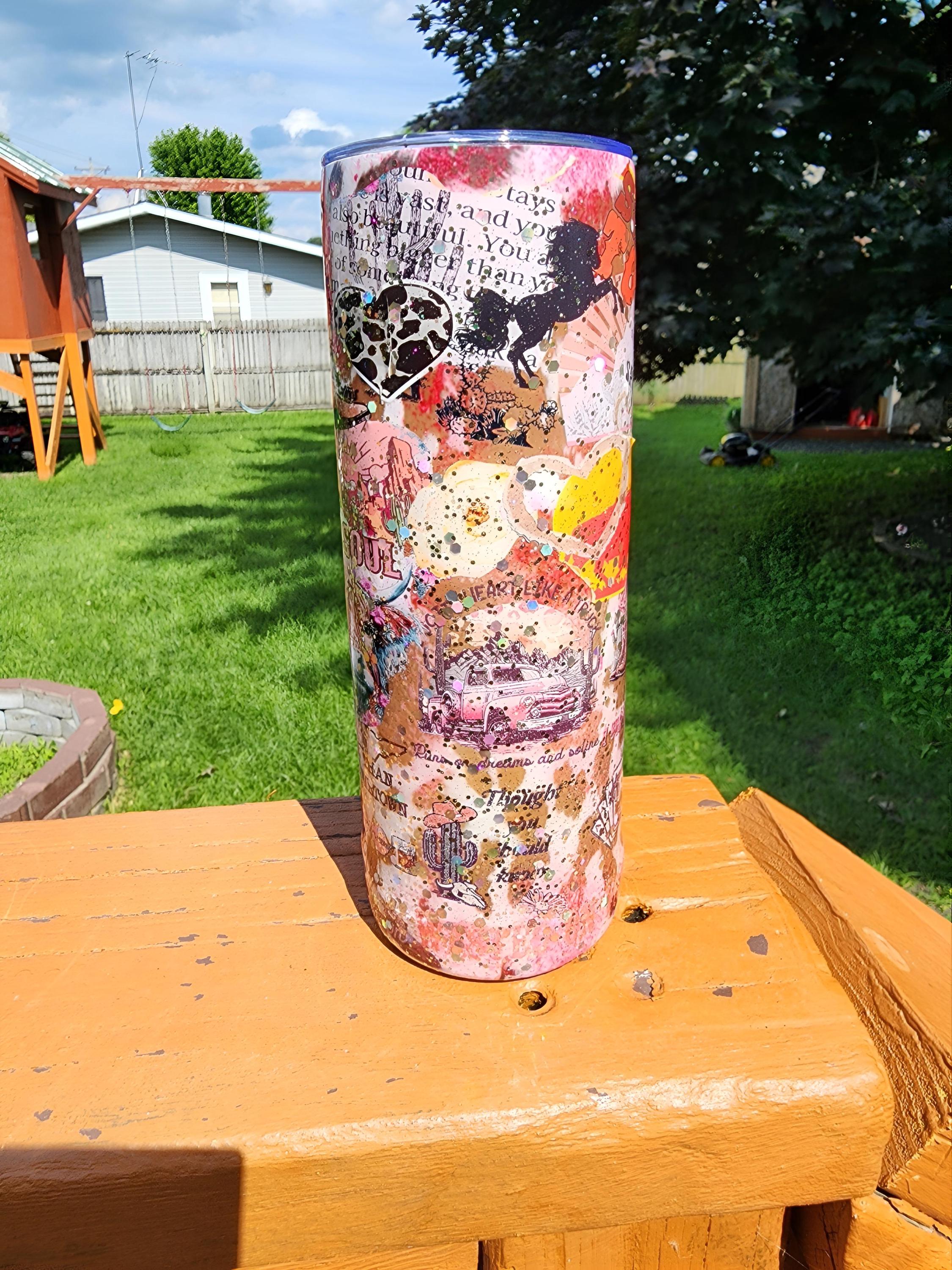 Country Music Tumbler: "Heart Like A Truck" 20oz Stainless Steel Cup - Thumbnail 6