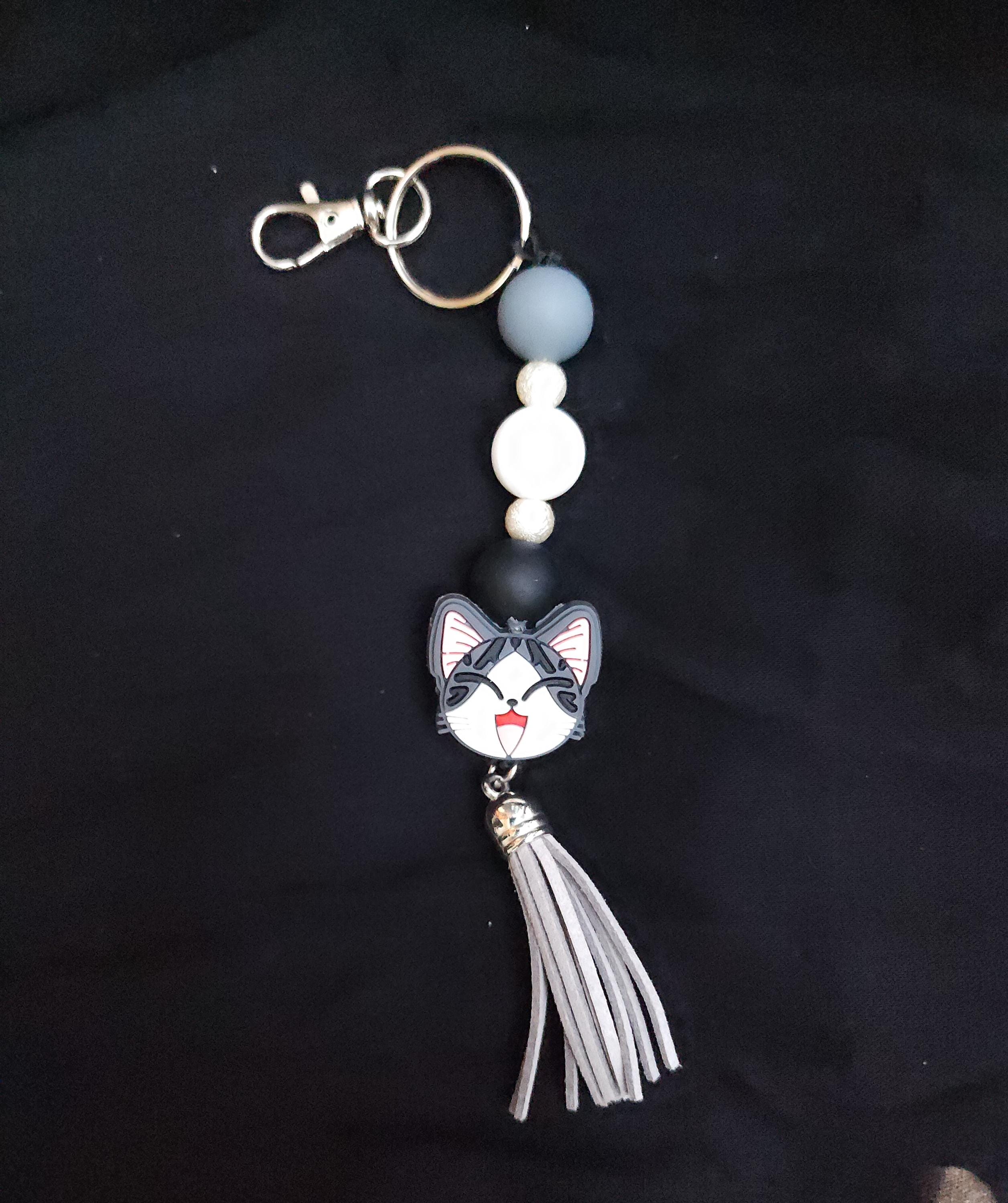 Adorable Cat and Dog Beaded Keychain – Cute Animal Charm, Pet Lover Gift, Whimsical Accessory for Bags, Backpacks, or Keys - Thumbnail 5