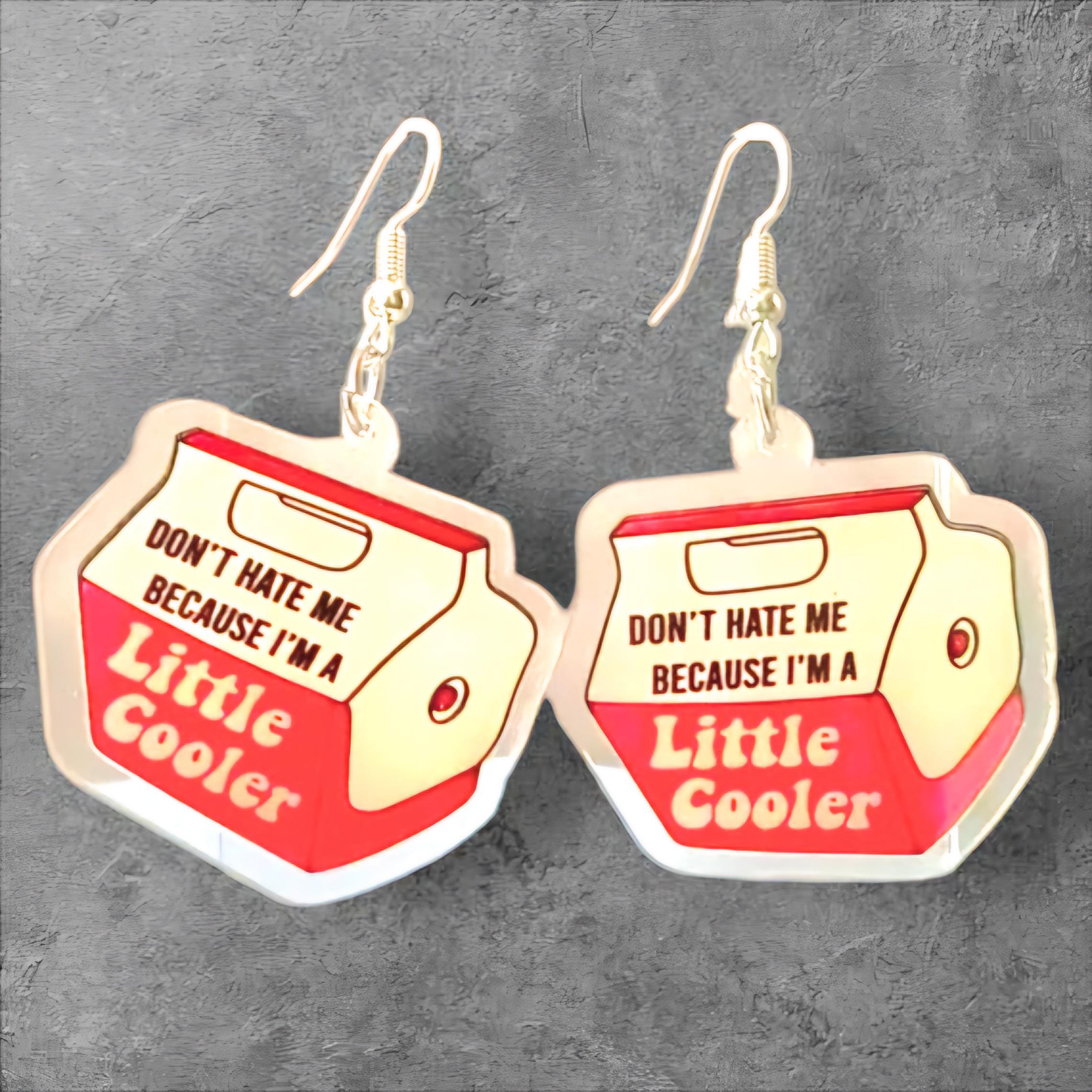 Red & White Acrylic Dangle Earrings: Baddie Sass Charms - Thumbnail 4