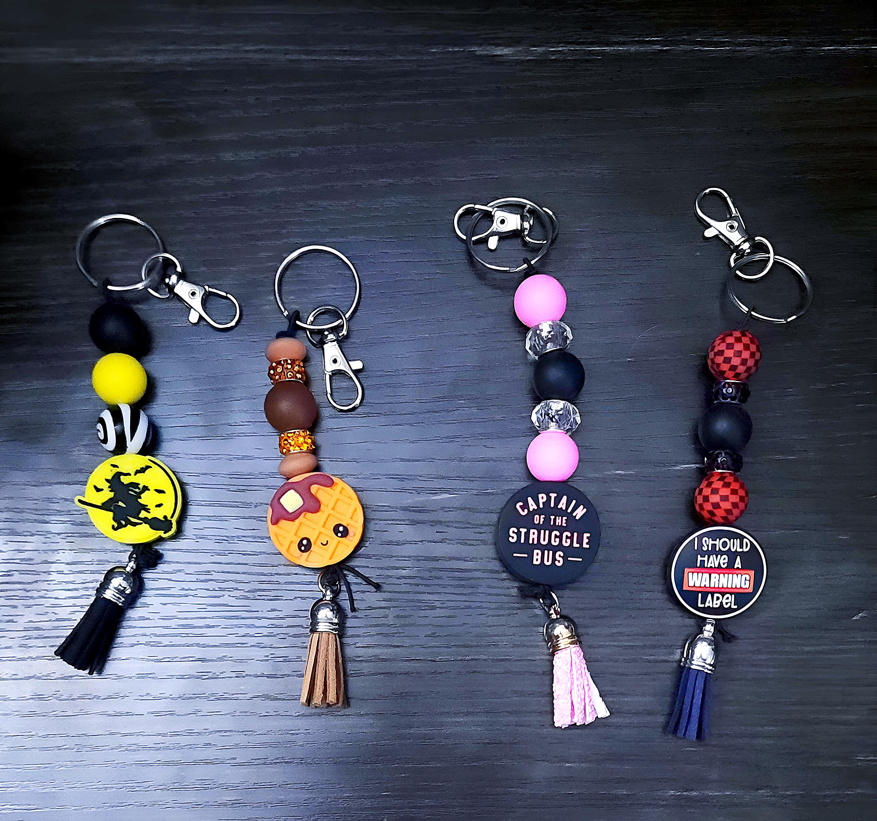 Handmade Beaded Keychain: Colorful Charms, Trendy Bag Accessory