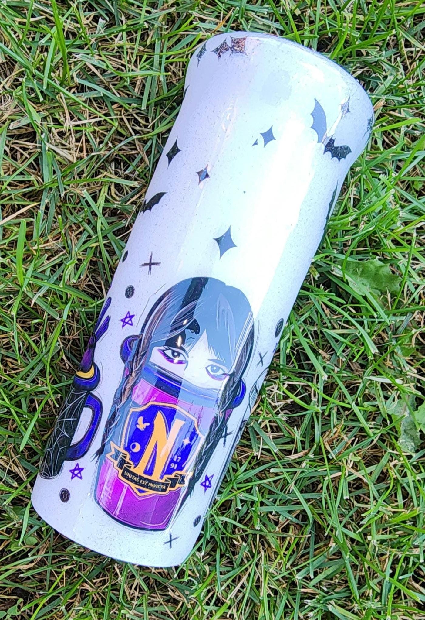 Wednesday Addams Epoxy Tumbler: Goth Drinkware, Spooky Insulated Cup