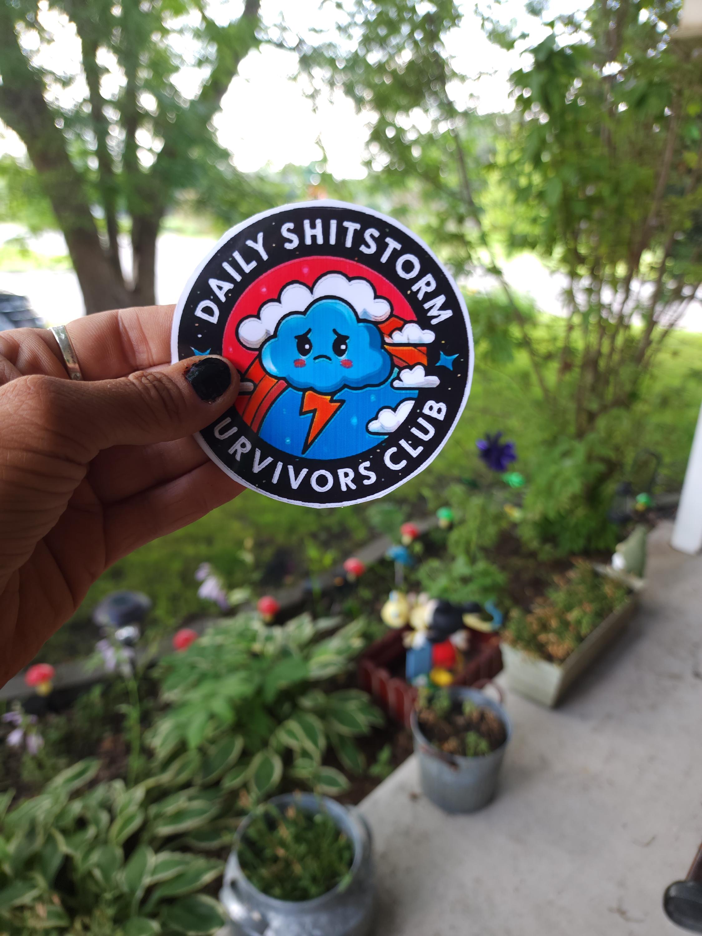 Daily Shitstorm Survivor Vinyl Sticker - Funny Laptop Decal for Chaos Crew - Thumbnail 6