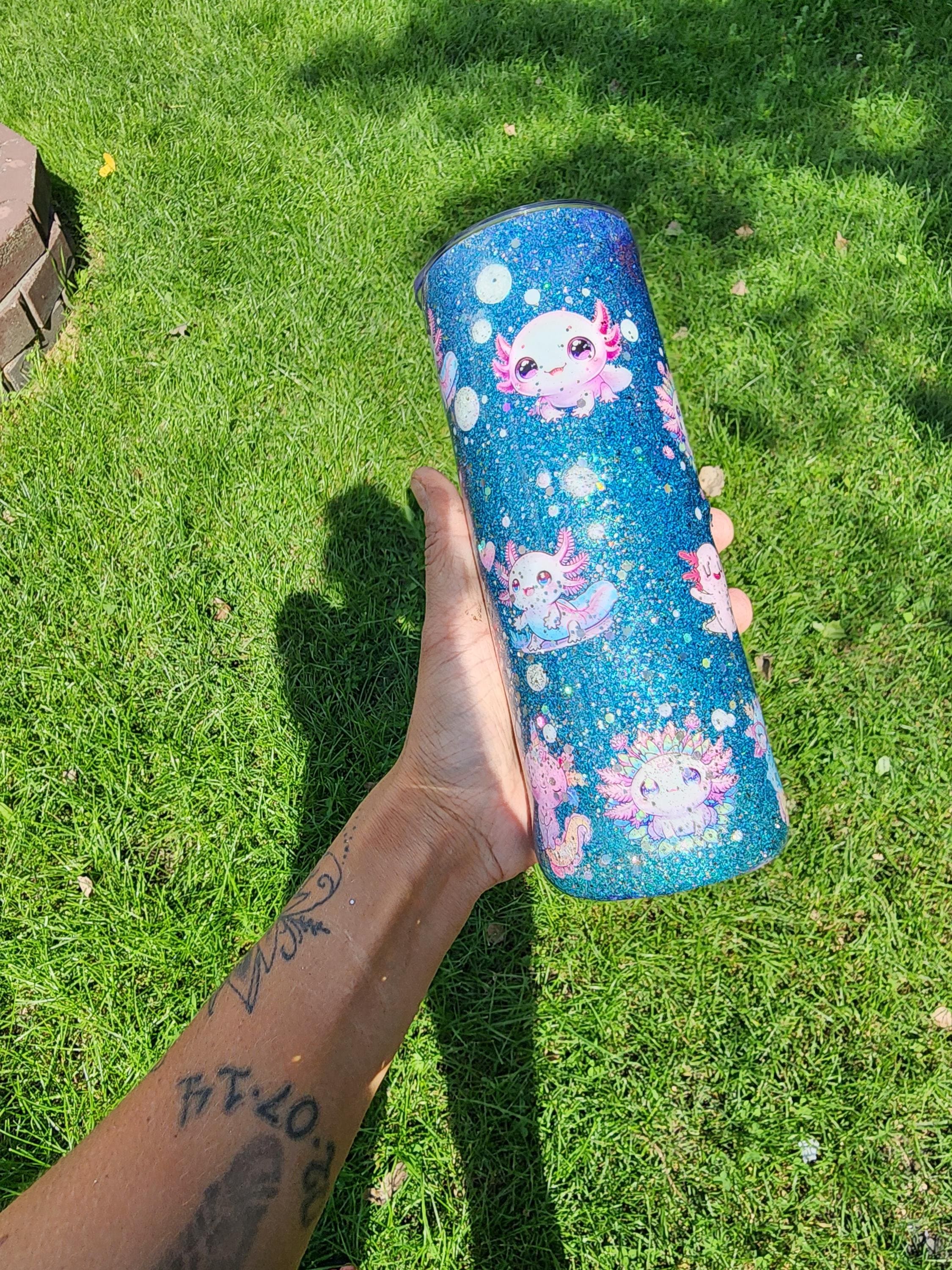 Kawaii Axolotl Tumbler: 20oz Stainless Steel Epoxy Cup