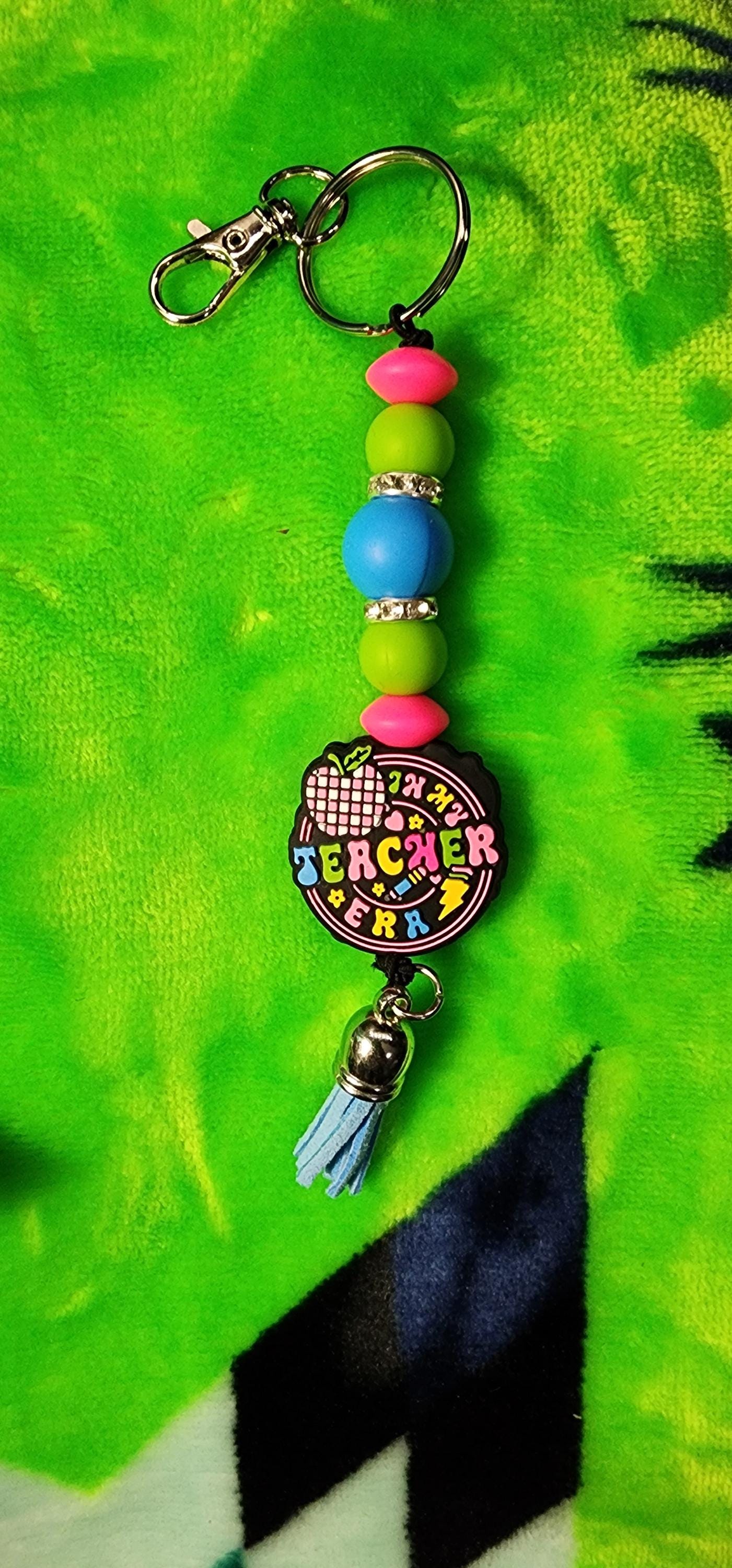 Beaded Teacher Appreciation Keychain: Handmade Educator Gift - Thumbnail 7