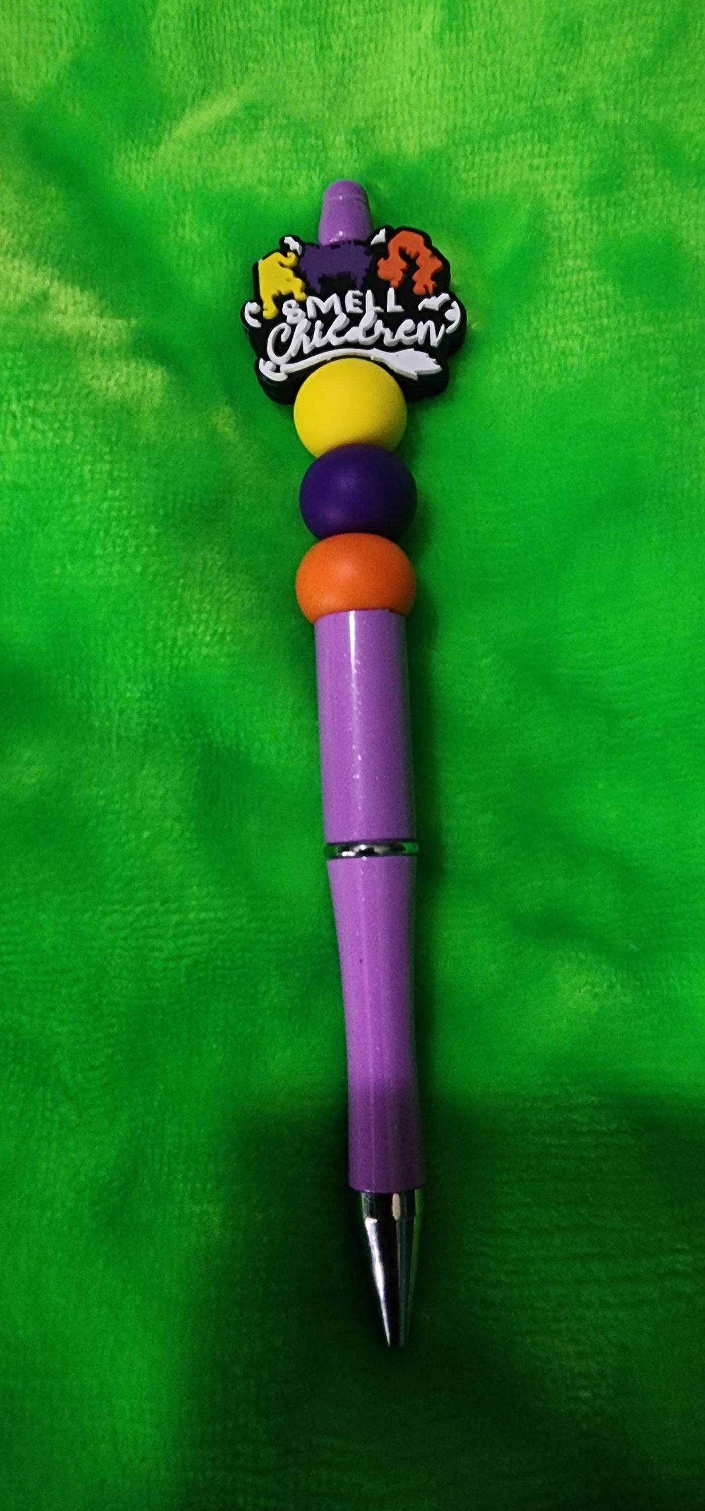 Hocus Pocus Inspired Beaded Pen: Witchy Halloween Writing Accessory - Thumbnail 5