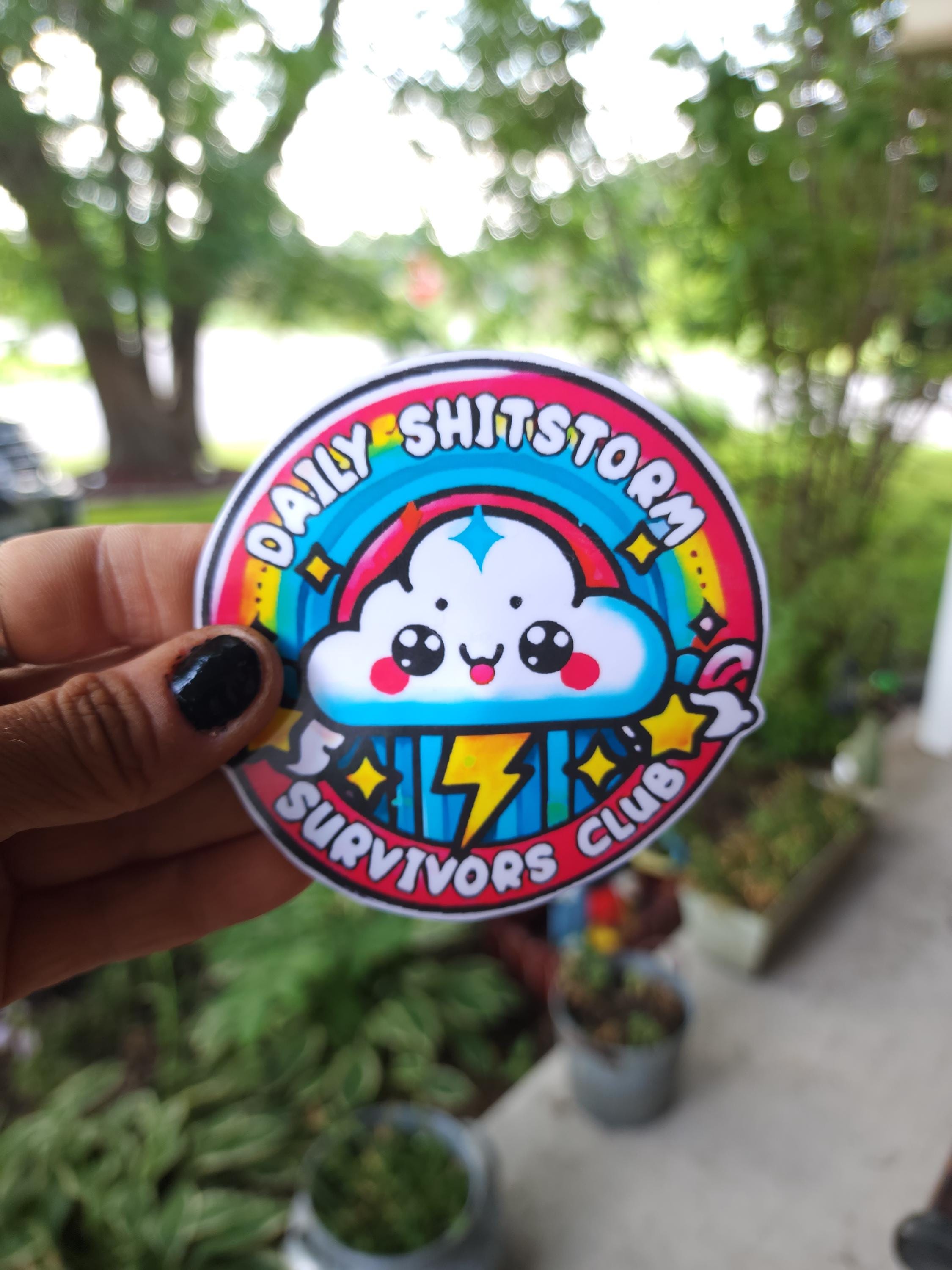 Daily Shitstorm Survivor Vinyl Sticker - Funny Laptop Decal for Chaos Crew