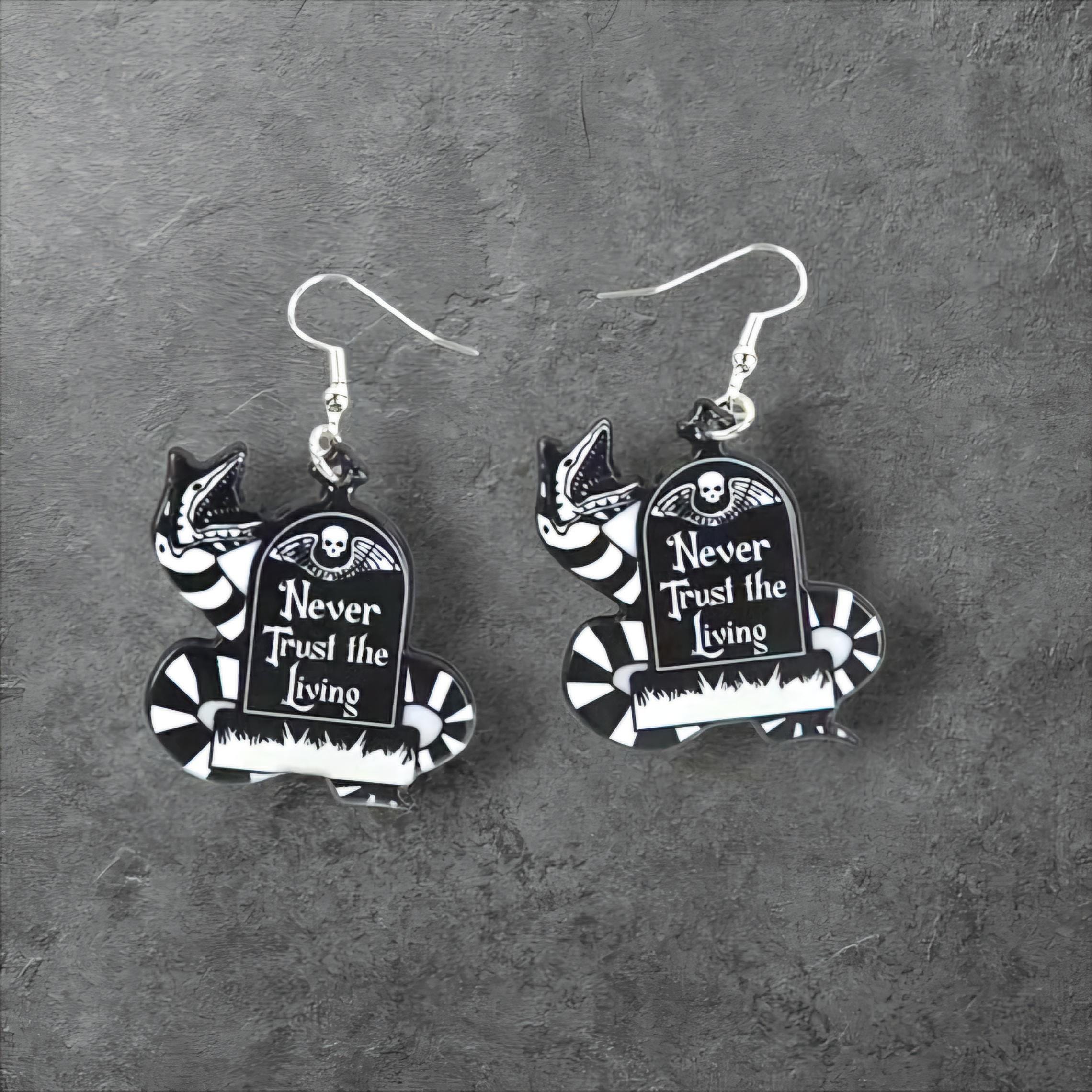 Afterlife Approved – Tombstone Dangle Earrings for the Certified Spooky Babe Who Haunts with Style - Thumbnail 4