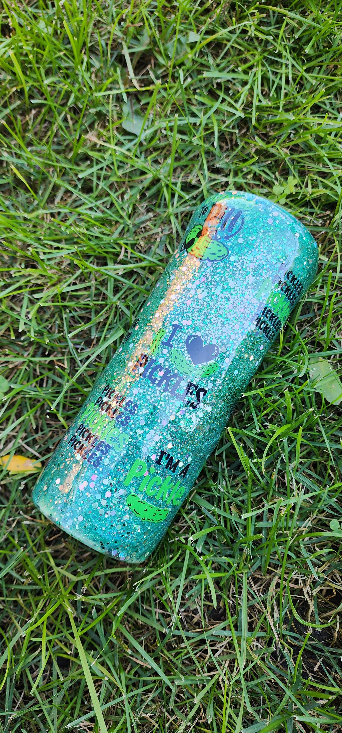 Pickle Lover Glitter Tumbler: Funny Stainless Steel Cup, Foodie Gift - Thumbnail 4