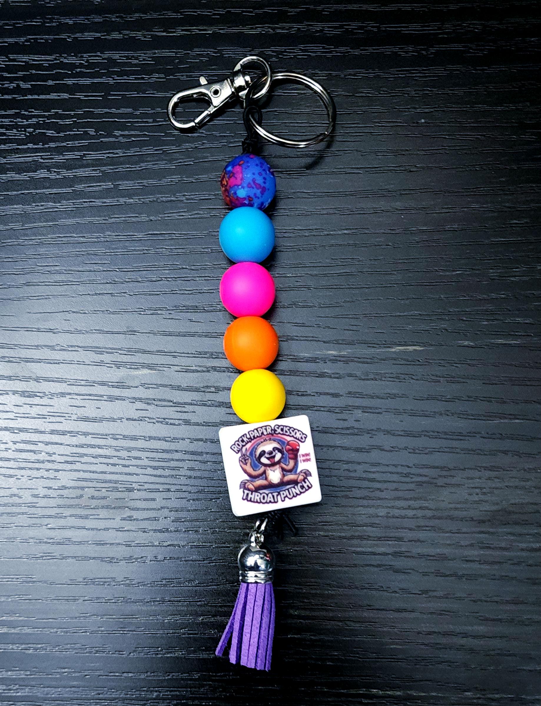 Beaded Tassel Keychain: Funny Charm Keyring - Thumbnail 5
