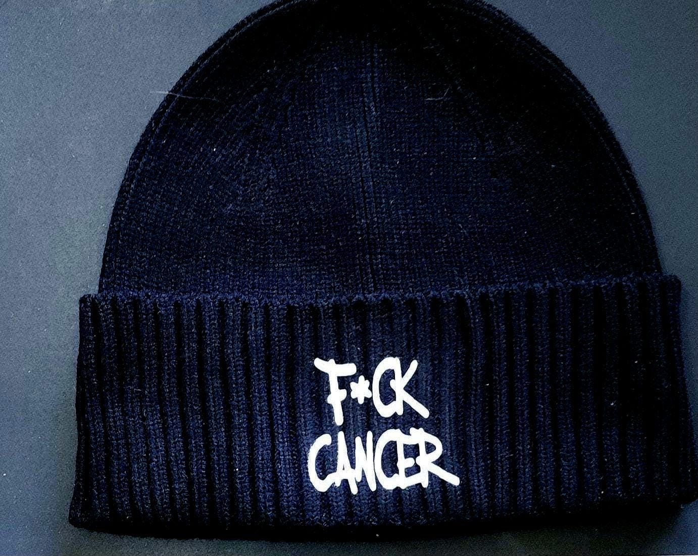 Warrior Beanie F*ck Cancer Hat | Soft Knit Cancer Awareness Cap | Bold Statement Winter Headwear - Thumbnail 4