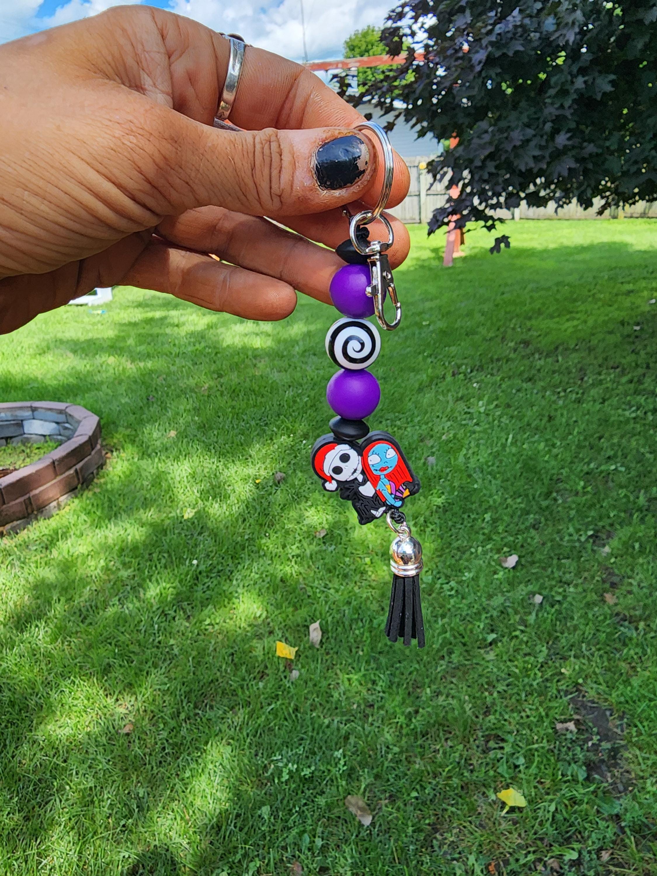 Jack & Sally Keychain: Nightmare Before Christmas Gothic Love Charm - Thumbnail 3