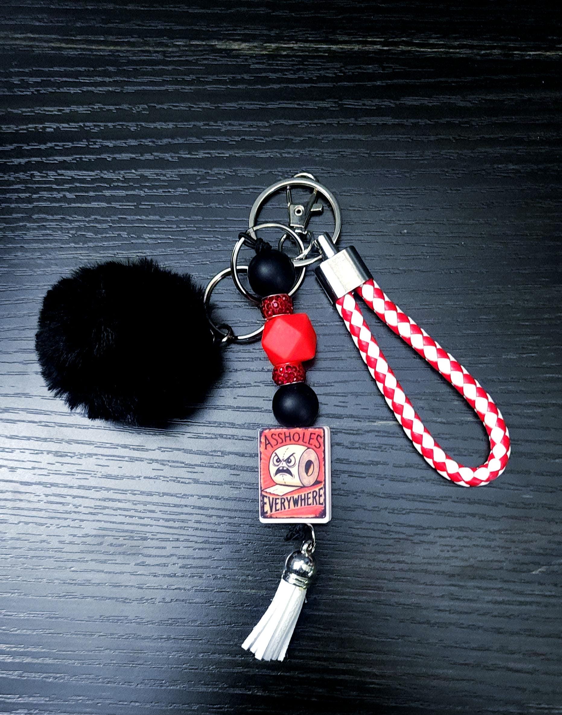 Pom Pom Keychain: Wrist Lanyard Fashion Accessory - Thumbnail 3