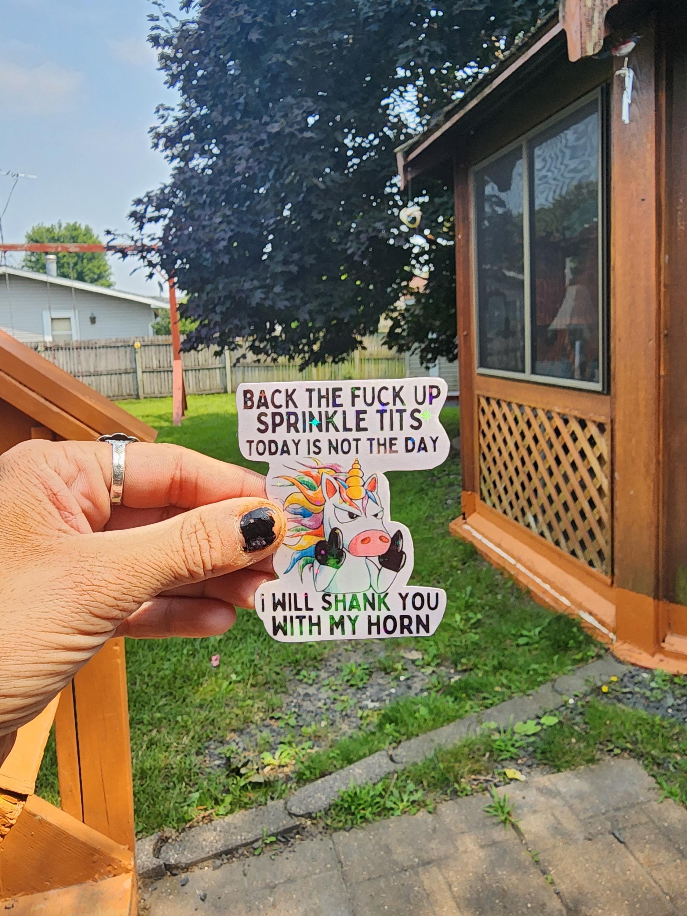 Back the Fuck Up Sprinkle Tits – Savage Unicorn Vinyl Sticker for Unstable Cuties - Thumbnail 7