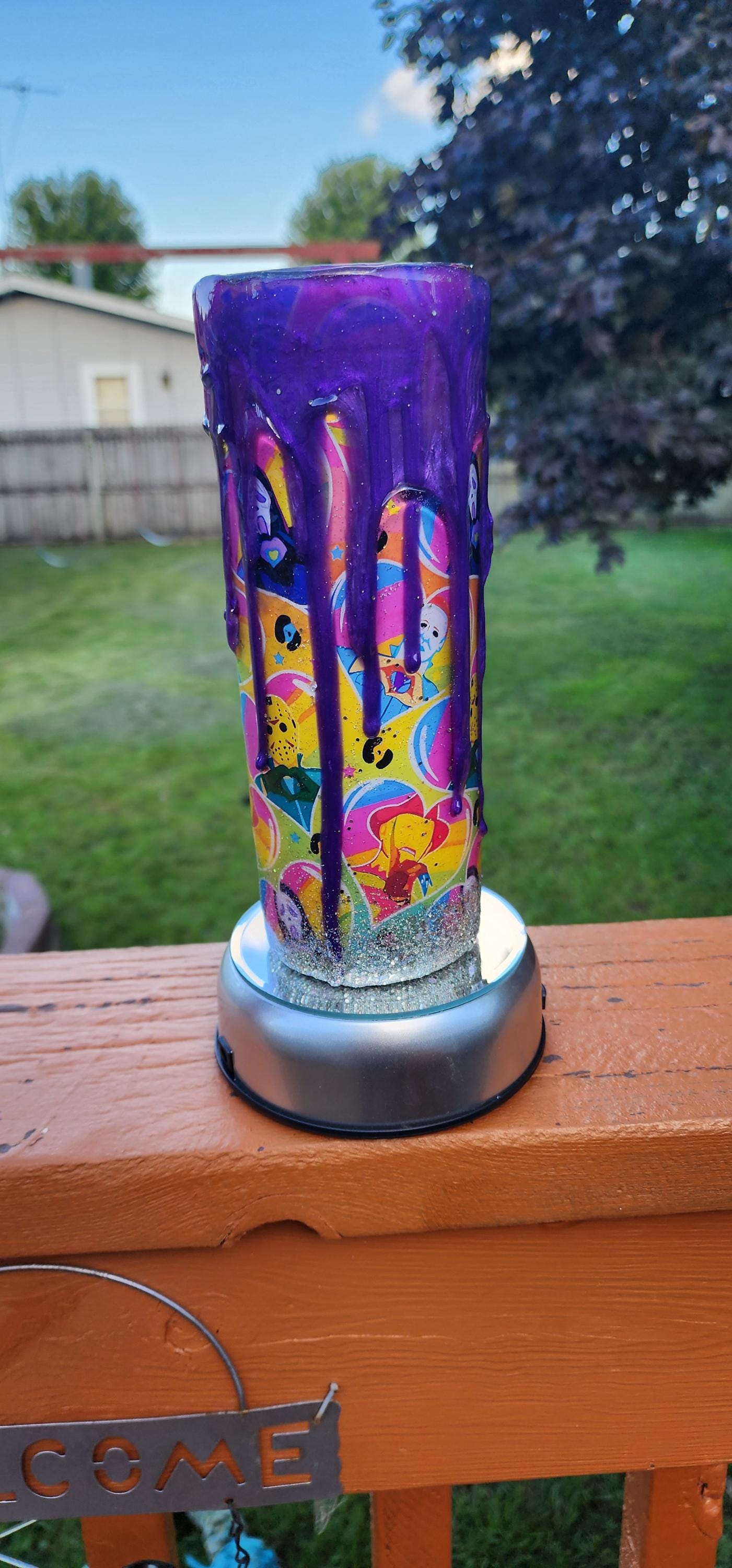 Spooky Season Skull Tumbler: Glittery Halloween Epoxy Cup - Thumbnail 3