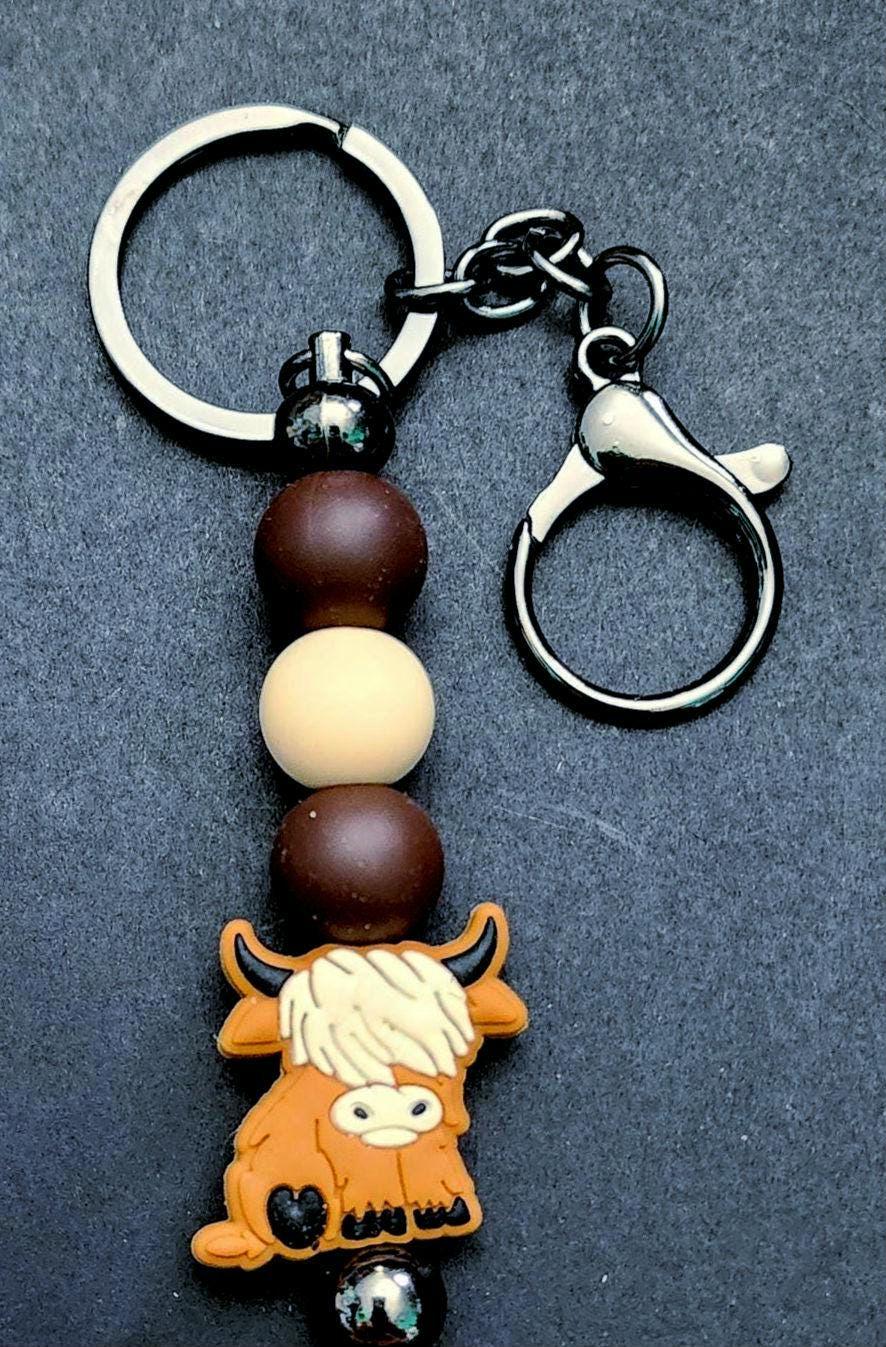 Handmade Highland Cow Keychain - Thumbnail 2