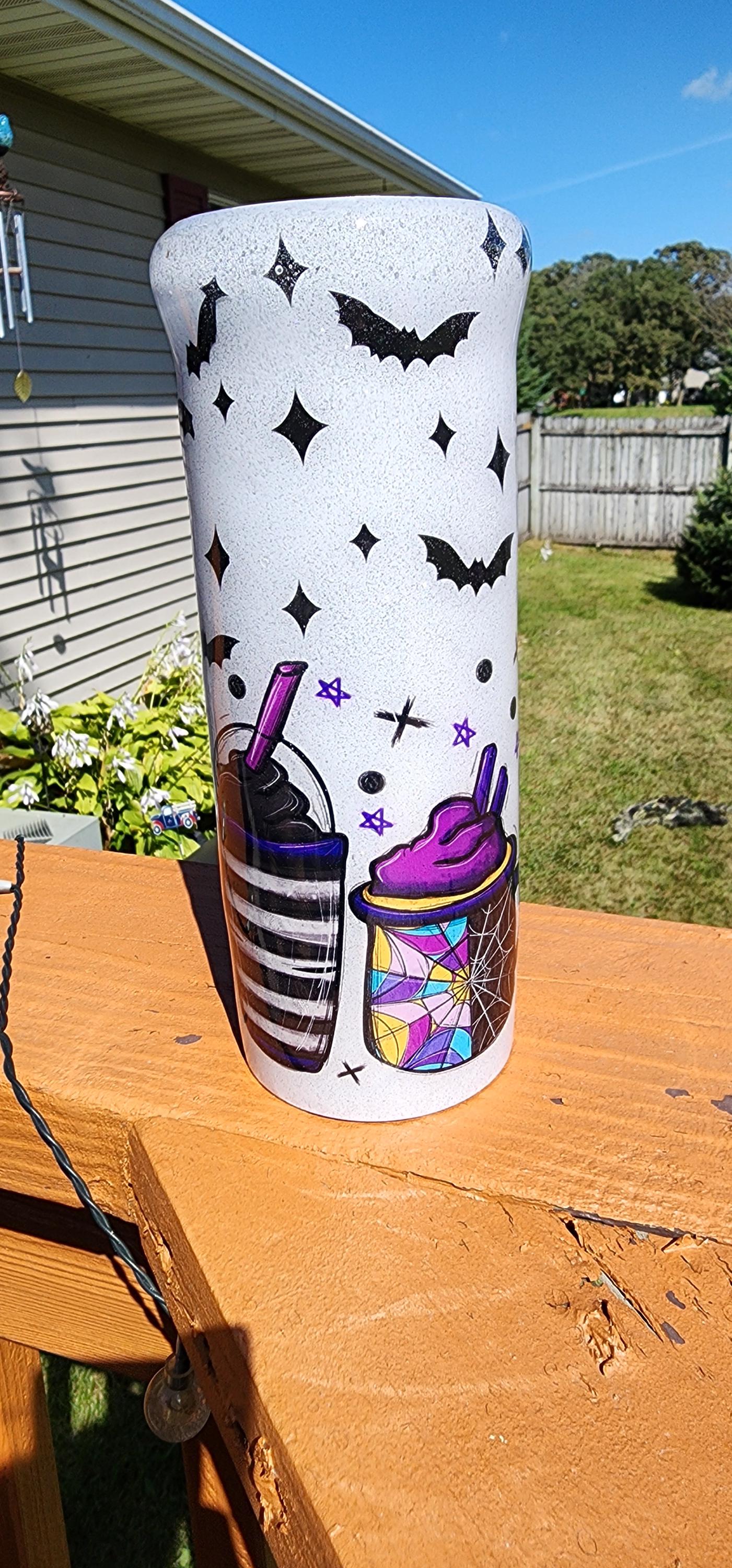 Wednesday Addams Epoxy Tumbler: Goth Drinkware, Spooky Insulated Cup - Thumbnail 4