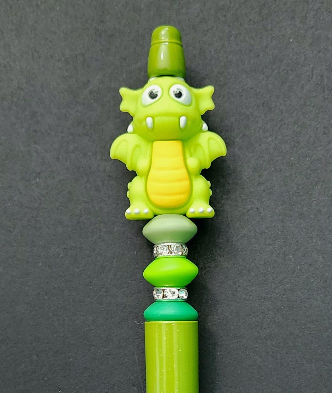 Beaded Pen Dragon Design Handcrafted Unique Writing Gift Artisanal Office Supplies Creative Stationery