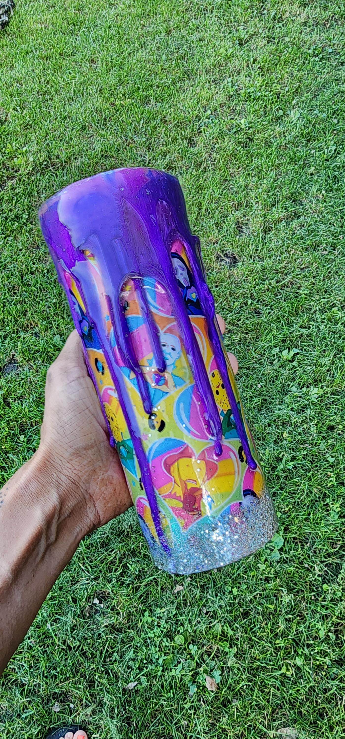 Spooky Season Skull Tumbler: Glittery Halloween Epoxy Cup - Thumbnail 5