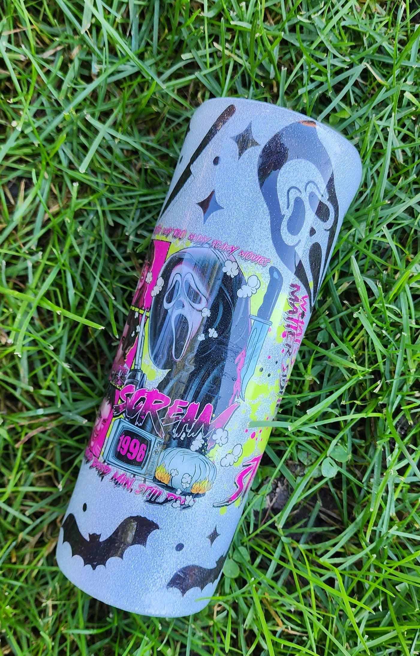 What’s the Matter, Sydney? Ghost Face Horror Movie 20oz Epoxy Tumbler | Scream Inspired Glitter Cup | Scary Movie Fan Gift - Thumbnail 7