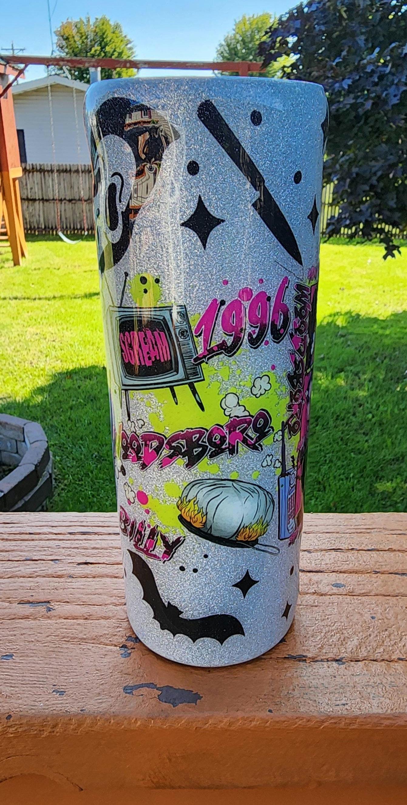 What’s the Matter, Sydney? Ghost Face Horror Movie 20oz Epoxy Tumbler | Scream Inspired Glitter Cup | Scary Movie Fan Gift - Thumbnail 5