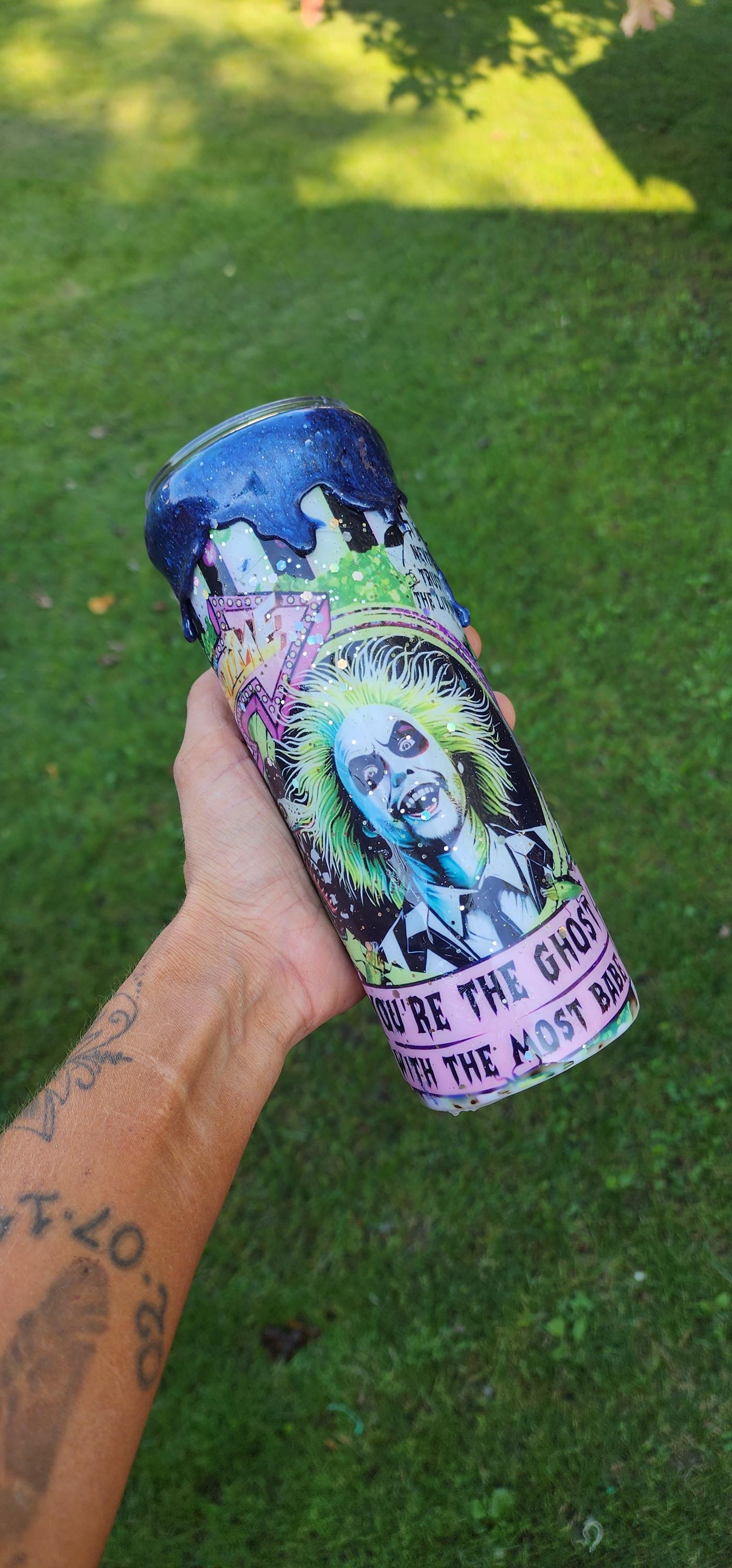 Never Trust the Living Tumbler: 20oz Stainless Steel Halloween Drinkware - Thumbnail 3