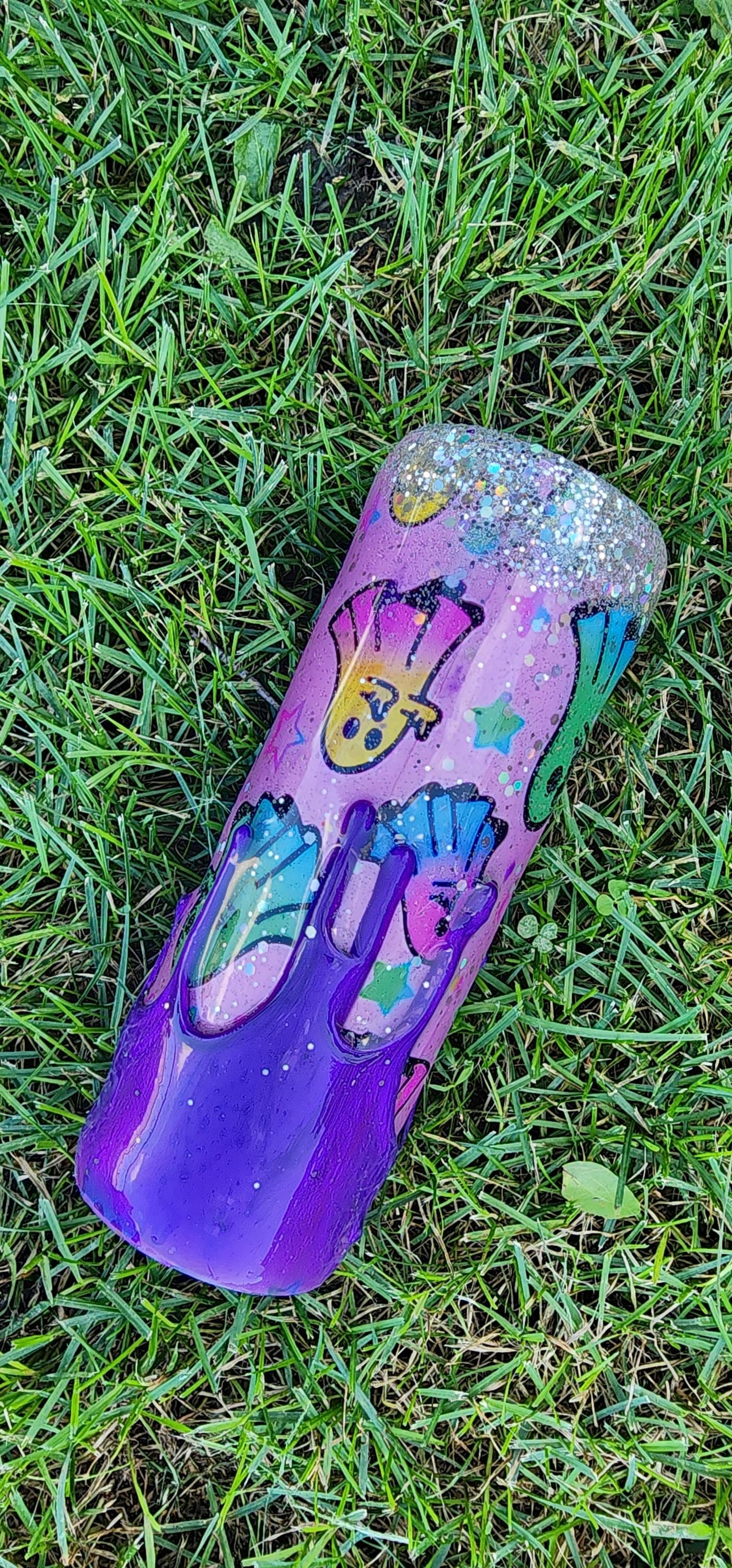 Zero Boos Given Tumbler: Sassy Rainbow Ghost Middle Finger - Spooky Drinkware - Thumbnail 7