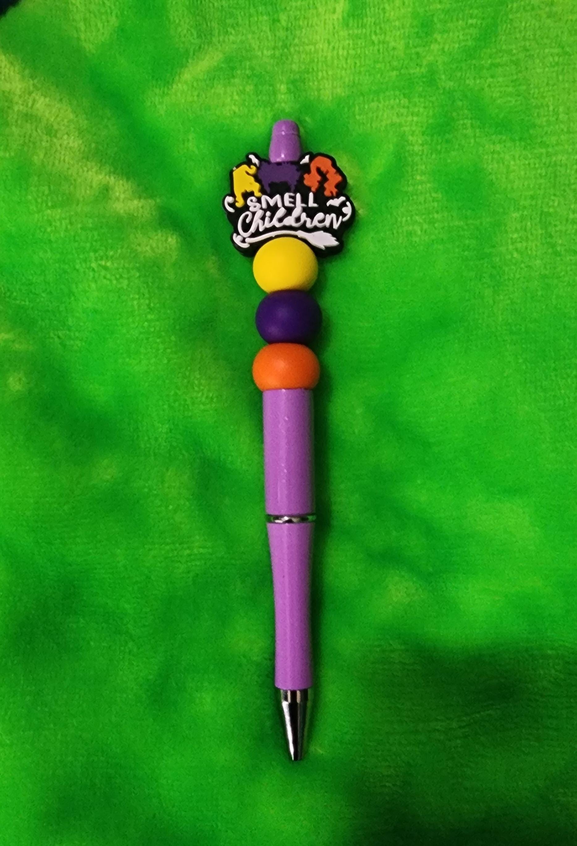 Hocus Pocus Inspired Beaded Pen: Witchy Halloween Writing Accessory
